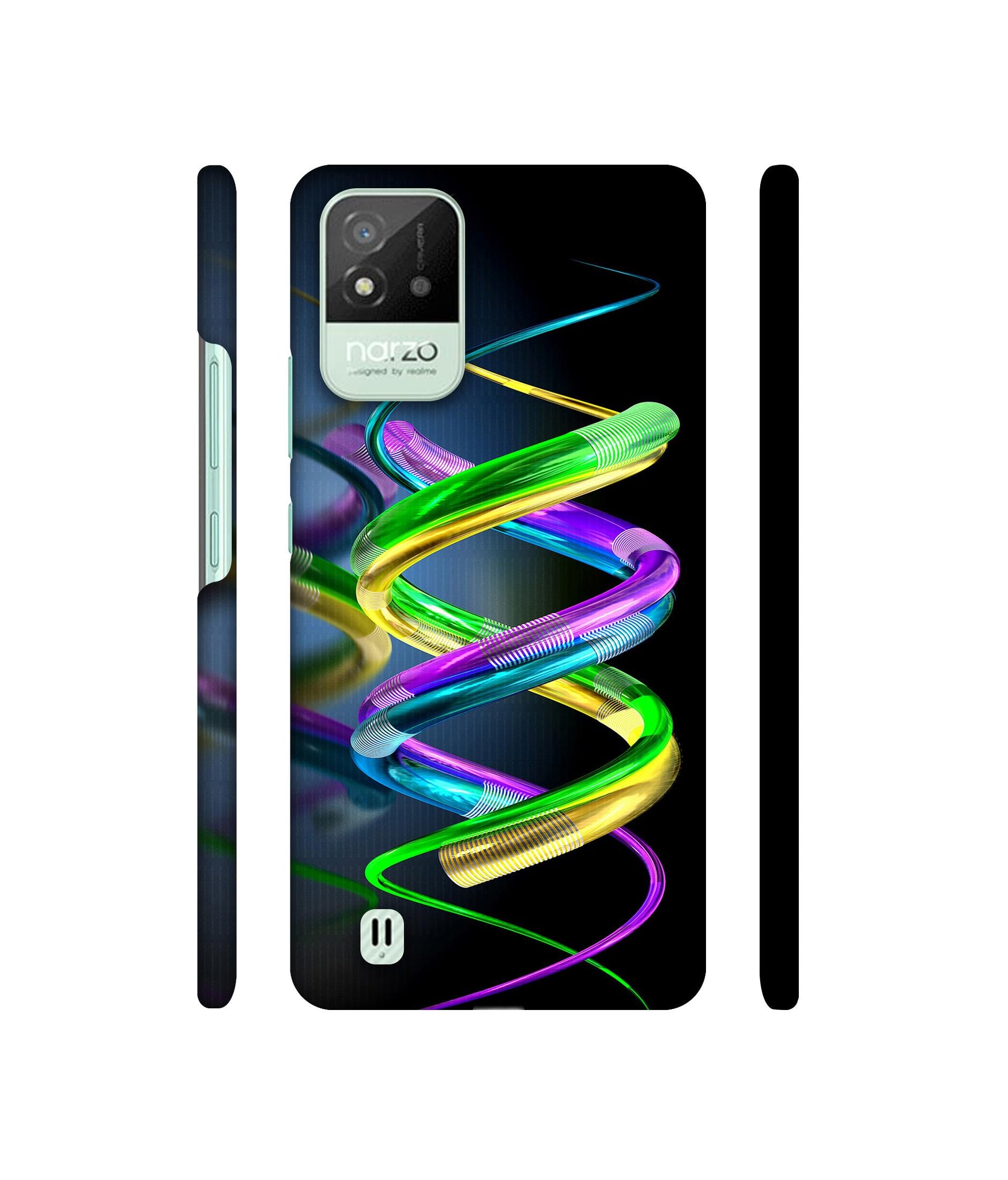 3D Spiral Designer Hard Back Cover for Realme Narzo 50i