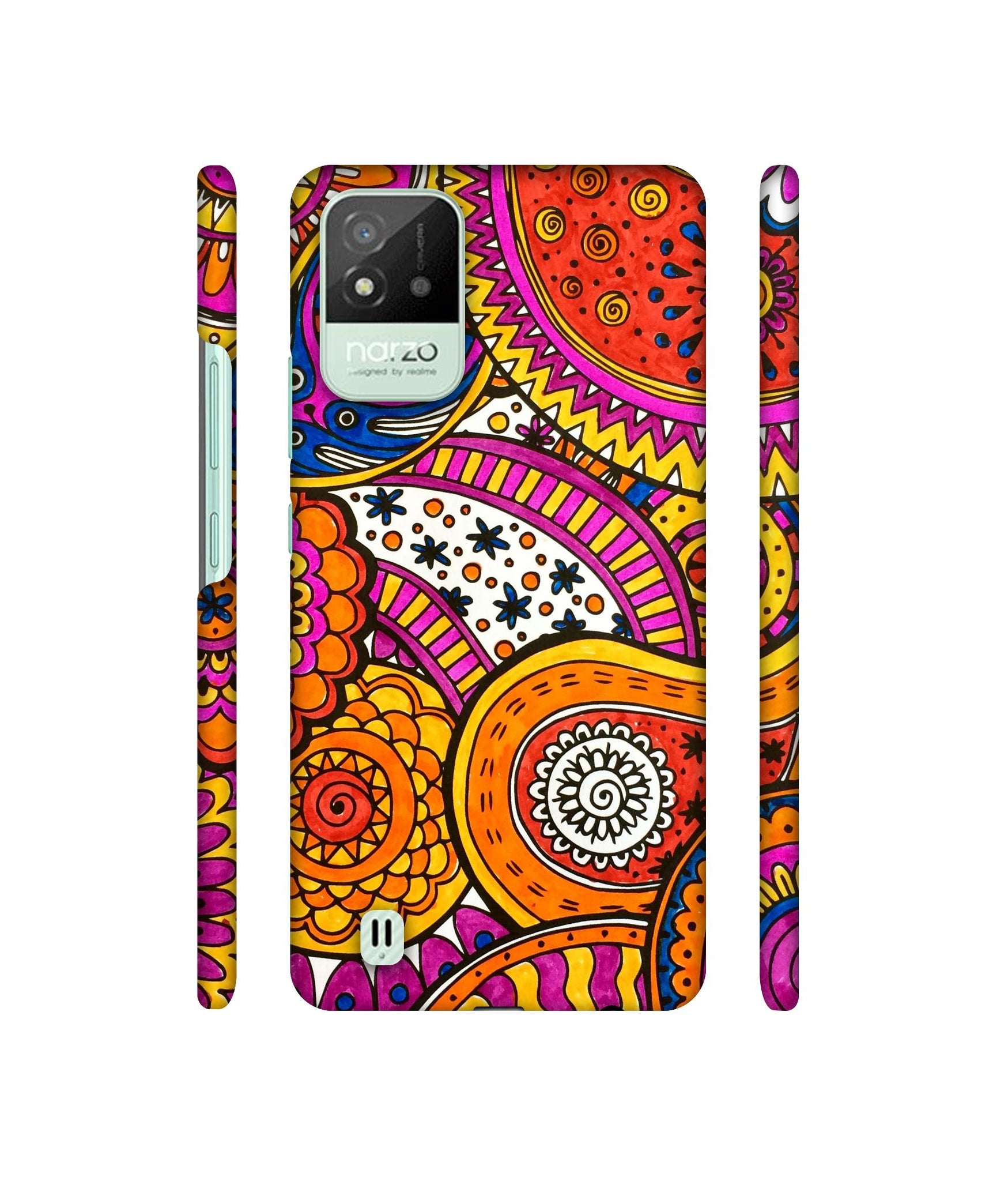 Rangoli Paisley Art Designer Hard Back Cover for Realme Narzo 50i