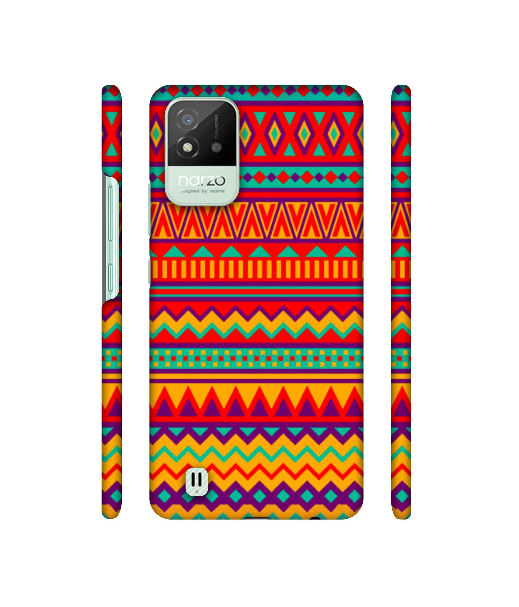 Multicolor Rangoli Art Designer Hard Back Cover for Realme Narzo 50i