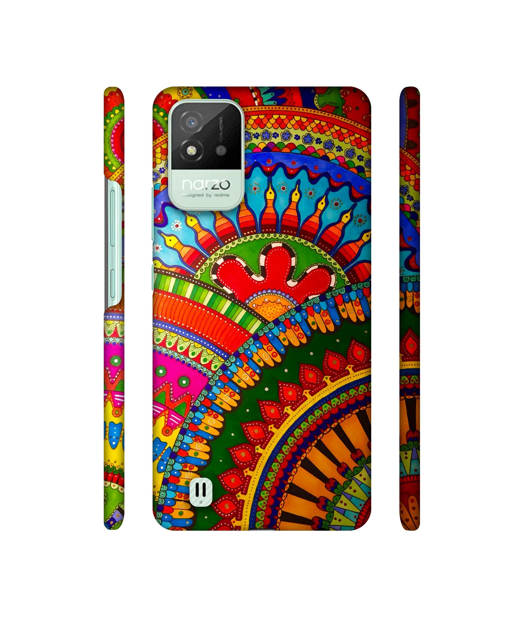 Rajasthani Rangoli Art Designer Hard Back Cover for Realme Narzo 50i