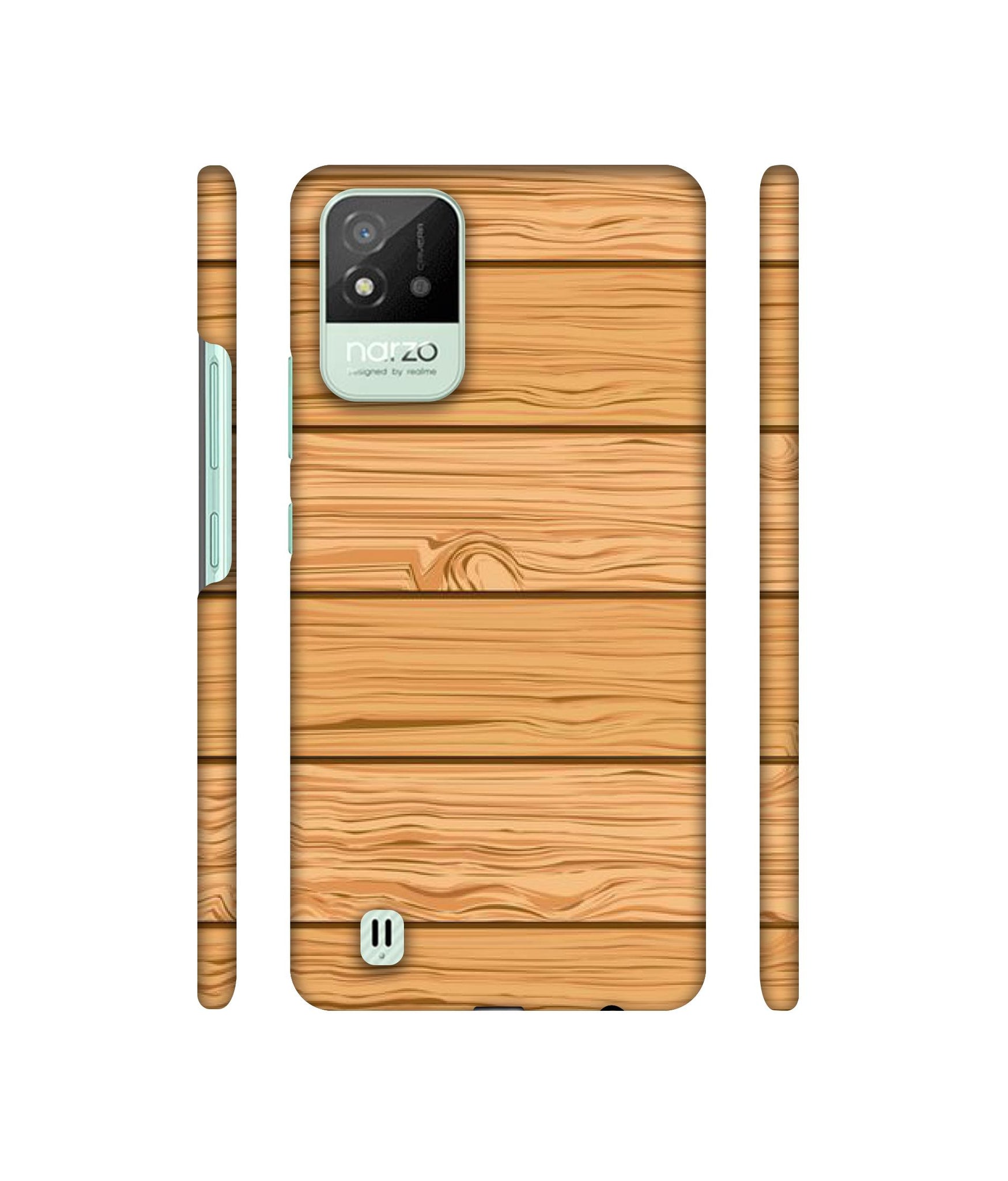 Wooden Texture Pattern Designer Hard Back Cover for Realme Narzo 50i