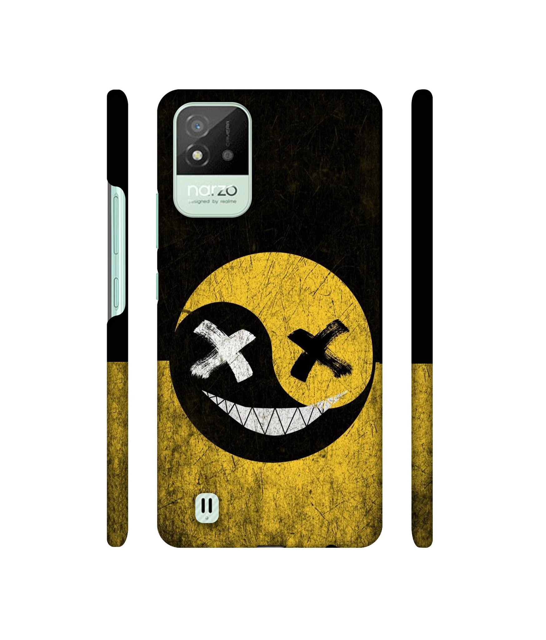 Double Face Smile Designer Hard Back Cover for Realme Narzo 50i