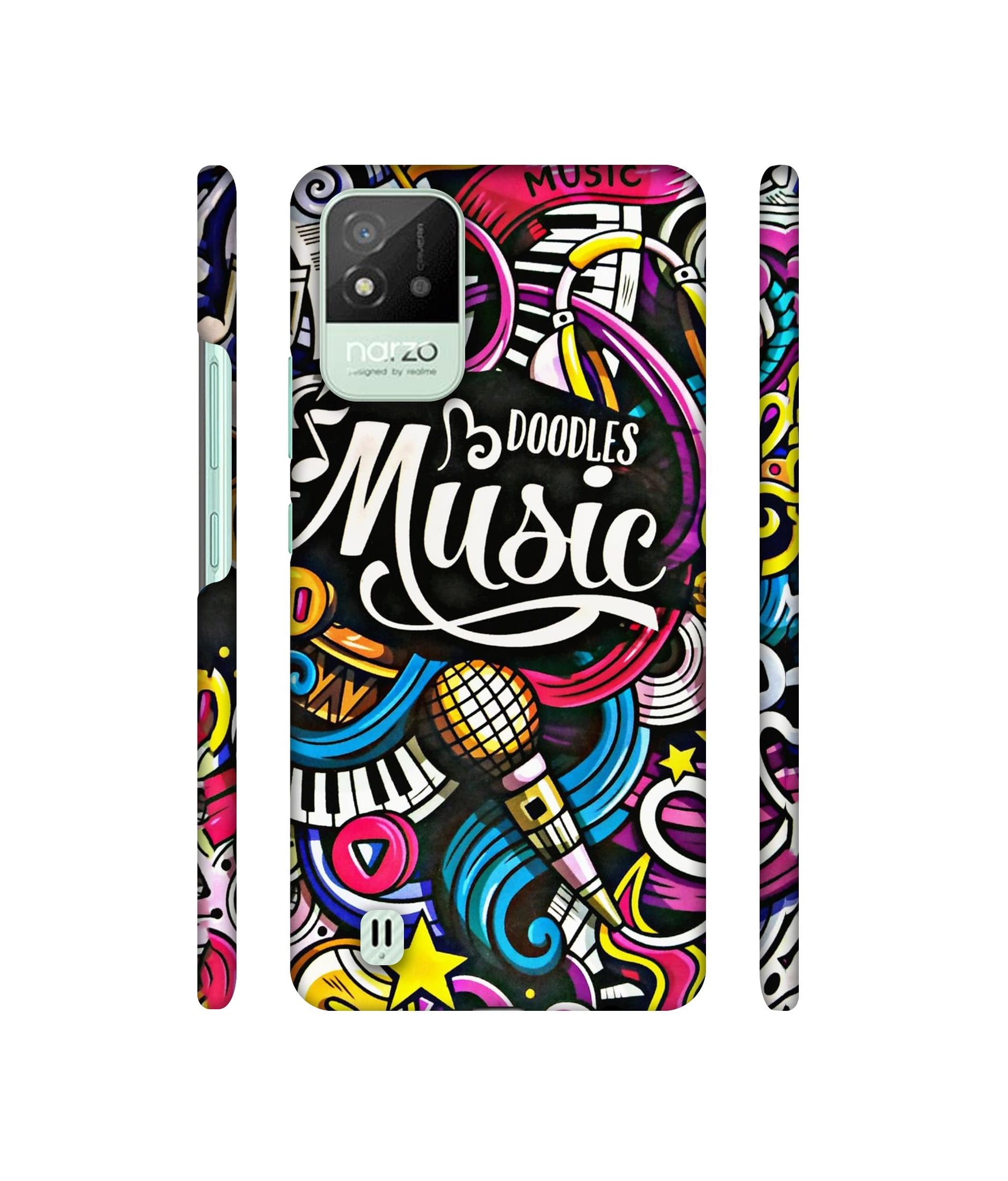 Doodles Music Designer Hard Back Cover for Realme Narzo 50i