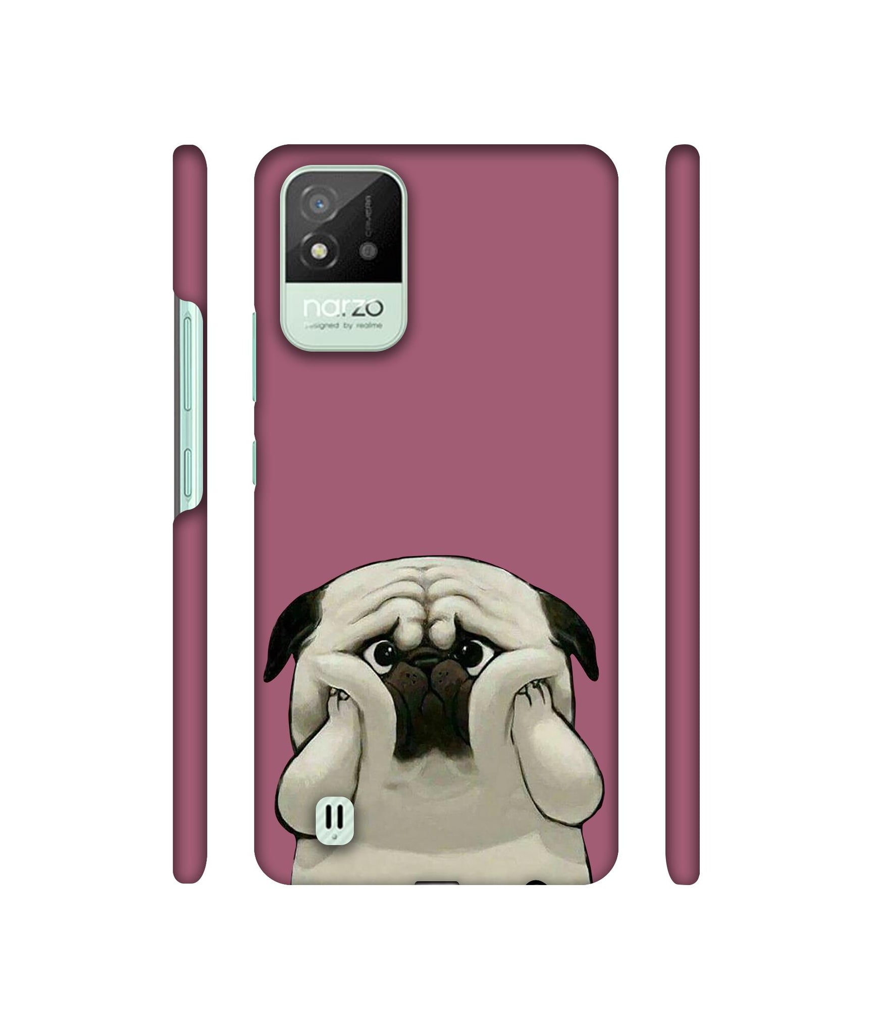 Pot Dog Purple Colour Designer Hard Back Cover for Realme Narzo 50i