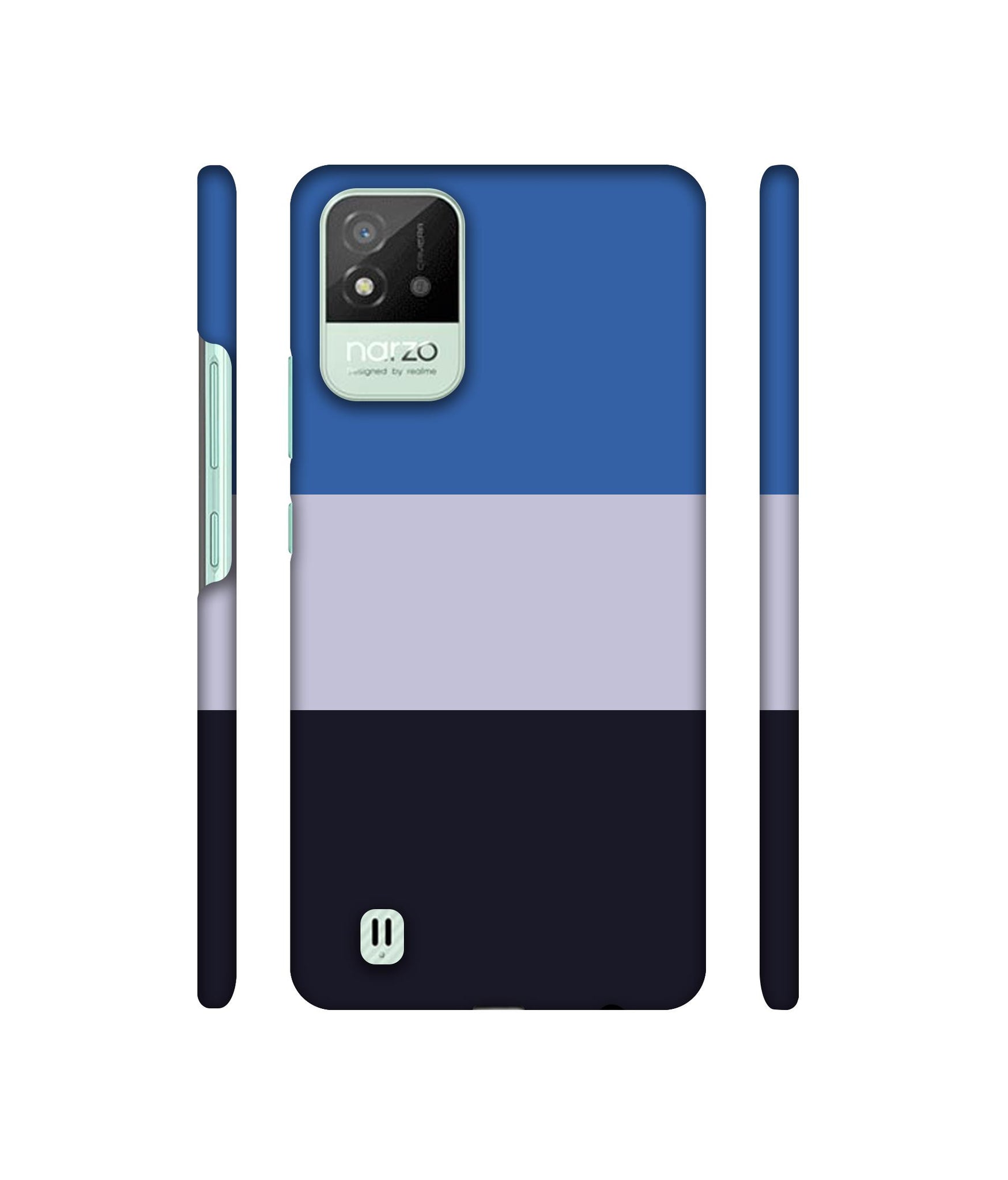 Three Colour Straps Designer Hard Back Cover for Realme Narzo 50i