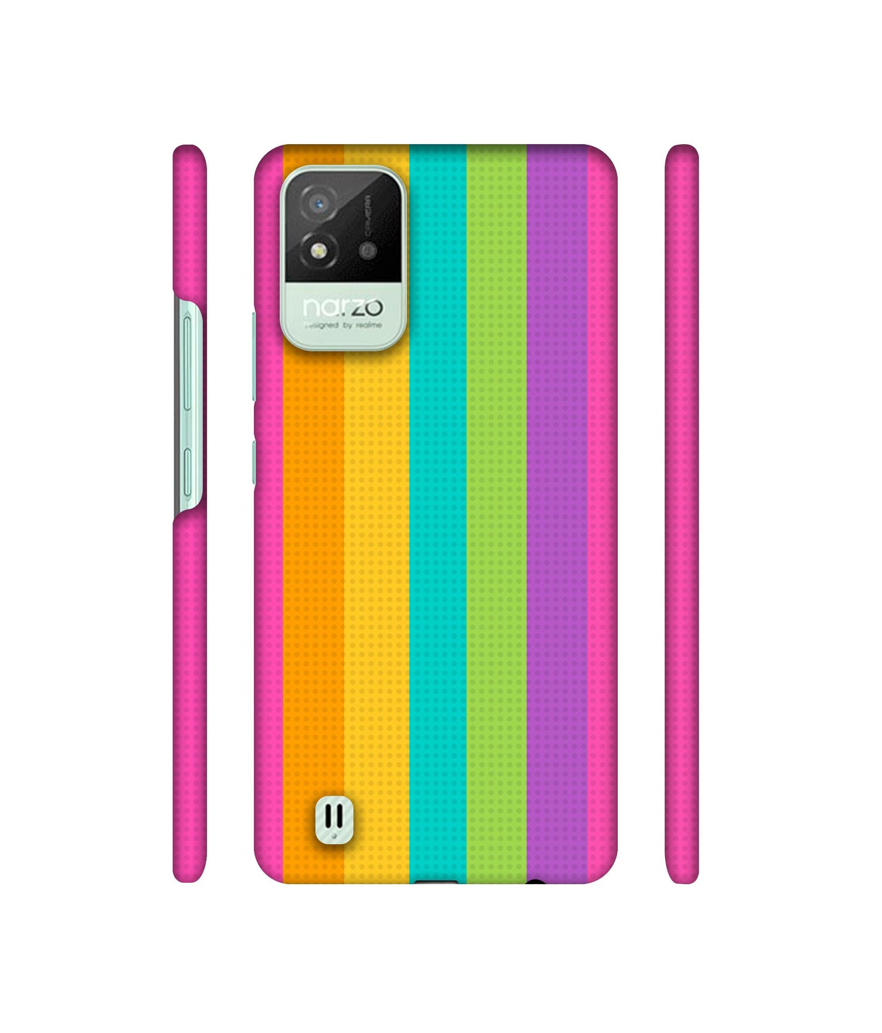 Random Colour Line Designer Hard Back Cover for Realme Narzo 50i