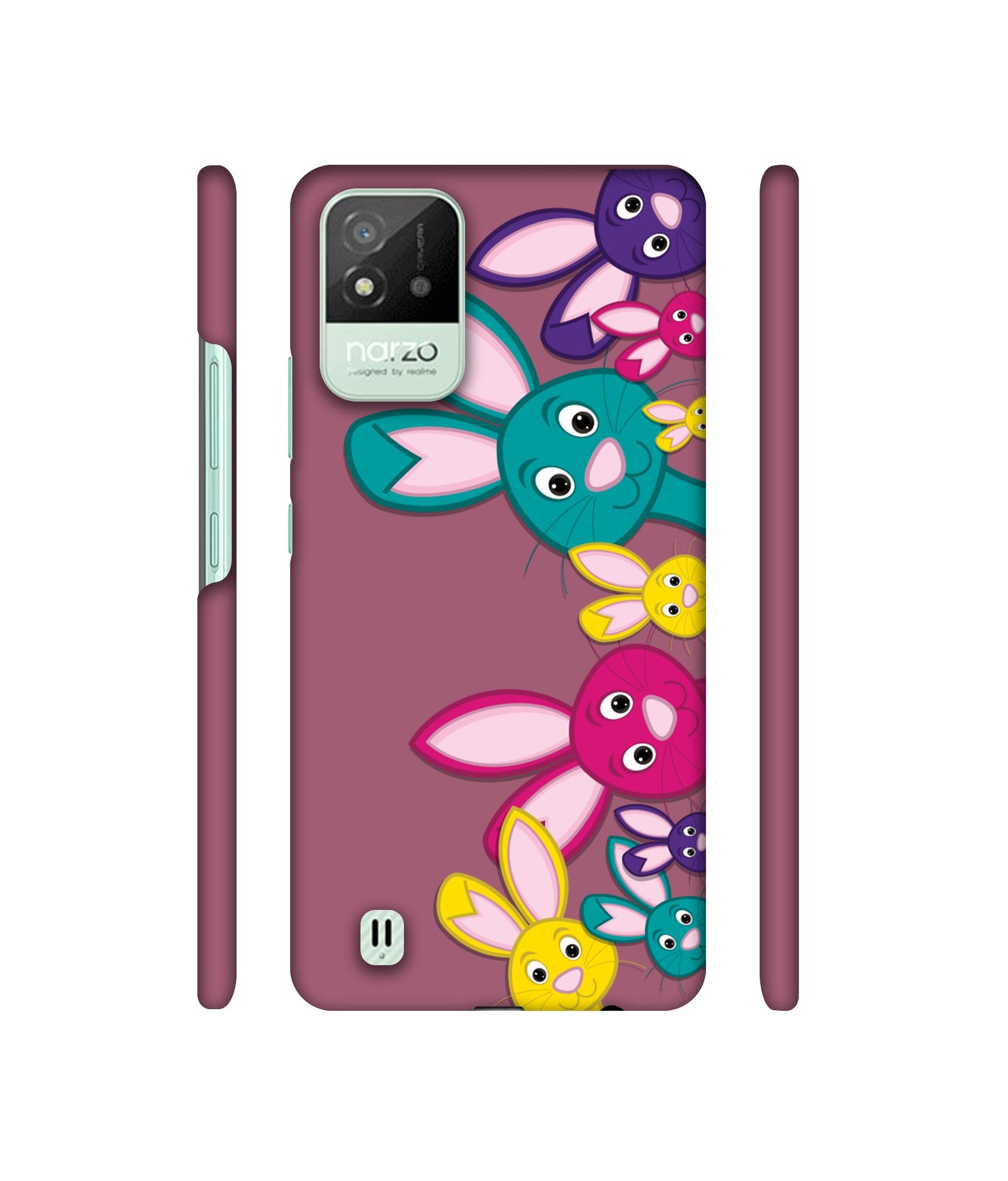 Rabbit Family1 Designer Hard Back Cover for Realme Narzo 50i