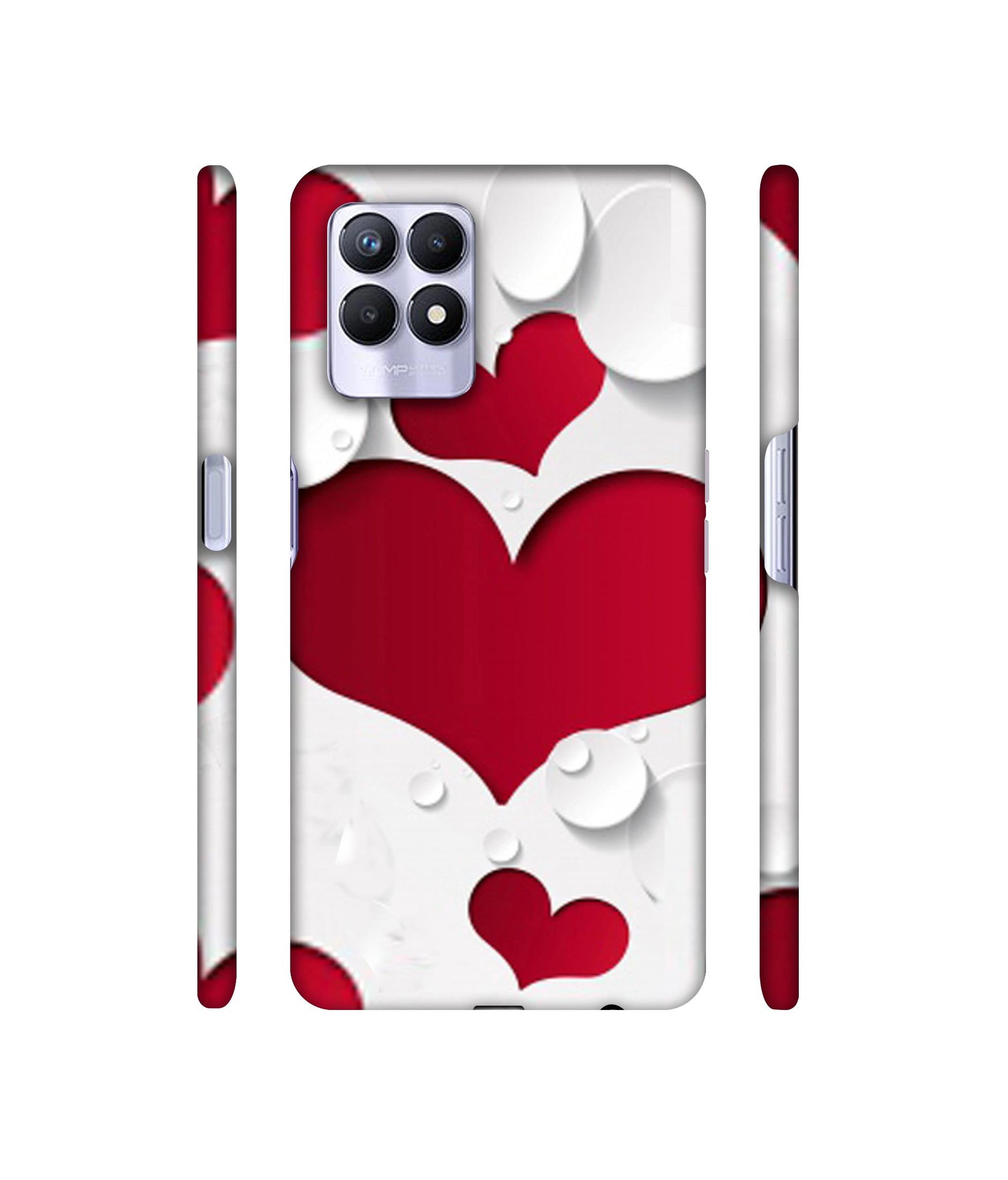 Multiple Hearts Designer Hard Back Cover for Realme 8i