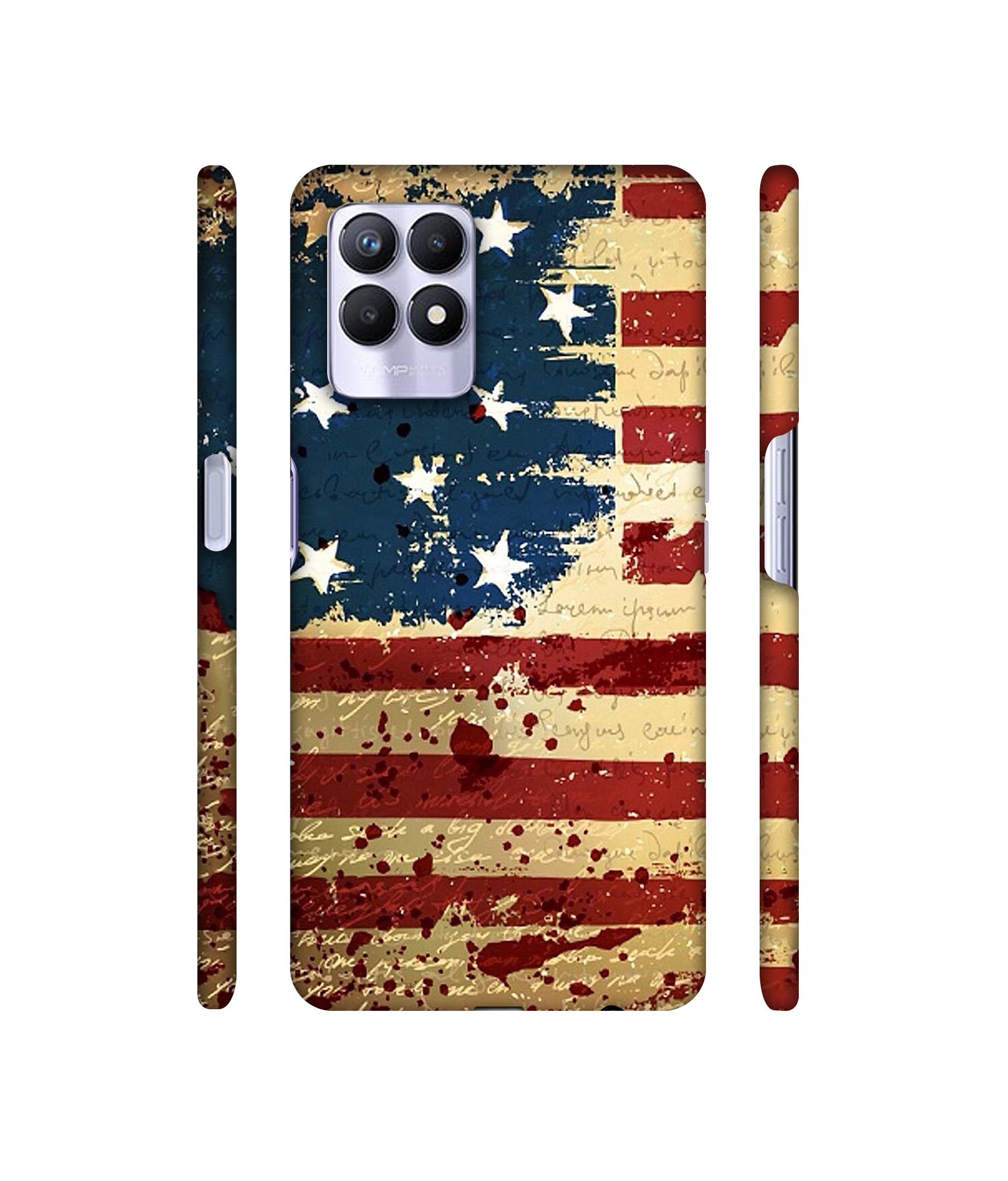 Colorful USA Flag Designer Hard Back Cover for Realme 8i