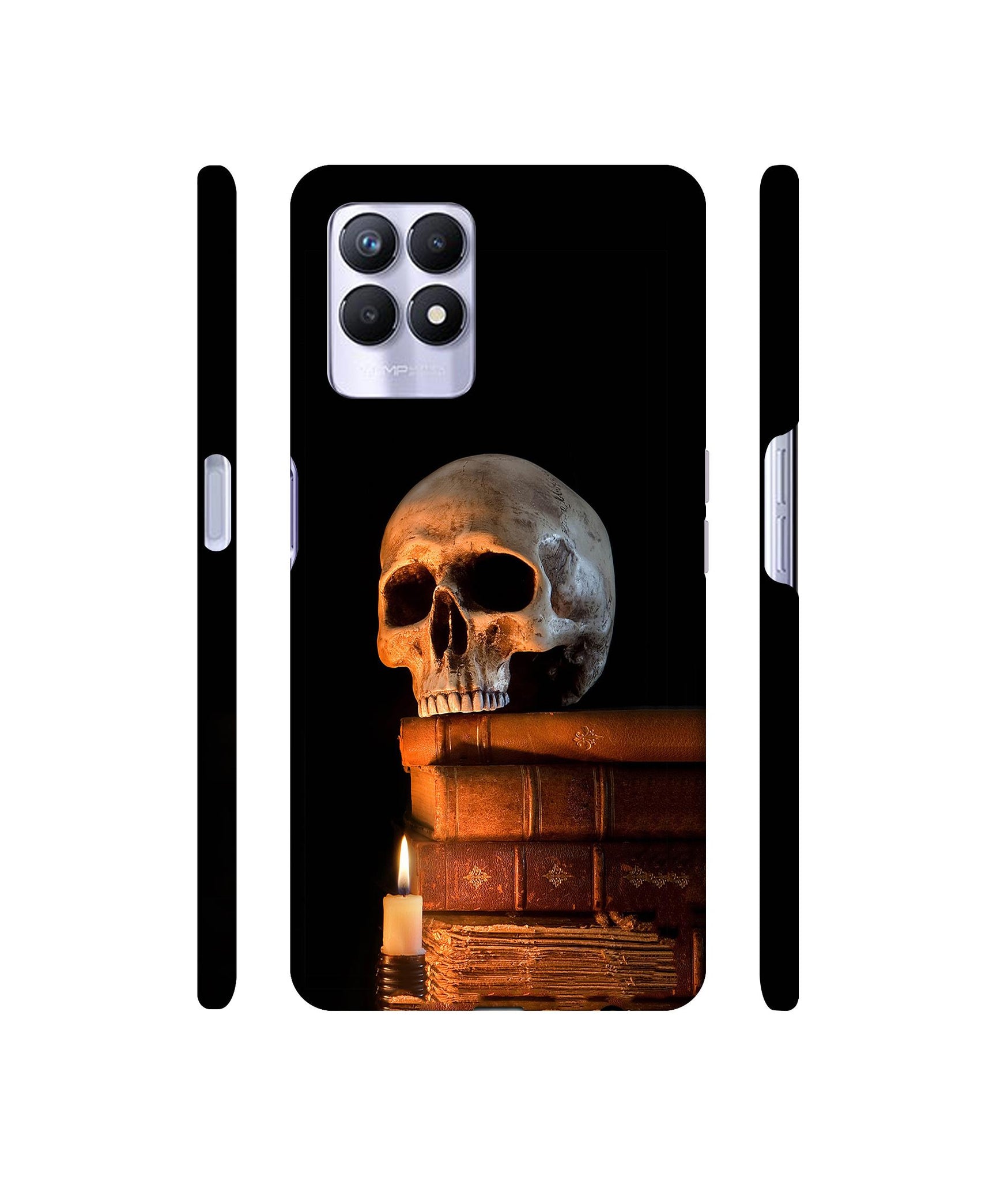 Skull Magic Candles Books Designer Hard Back Cover for Realme 8i