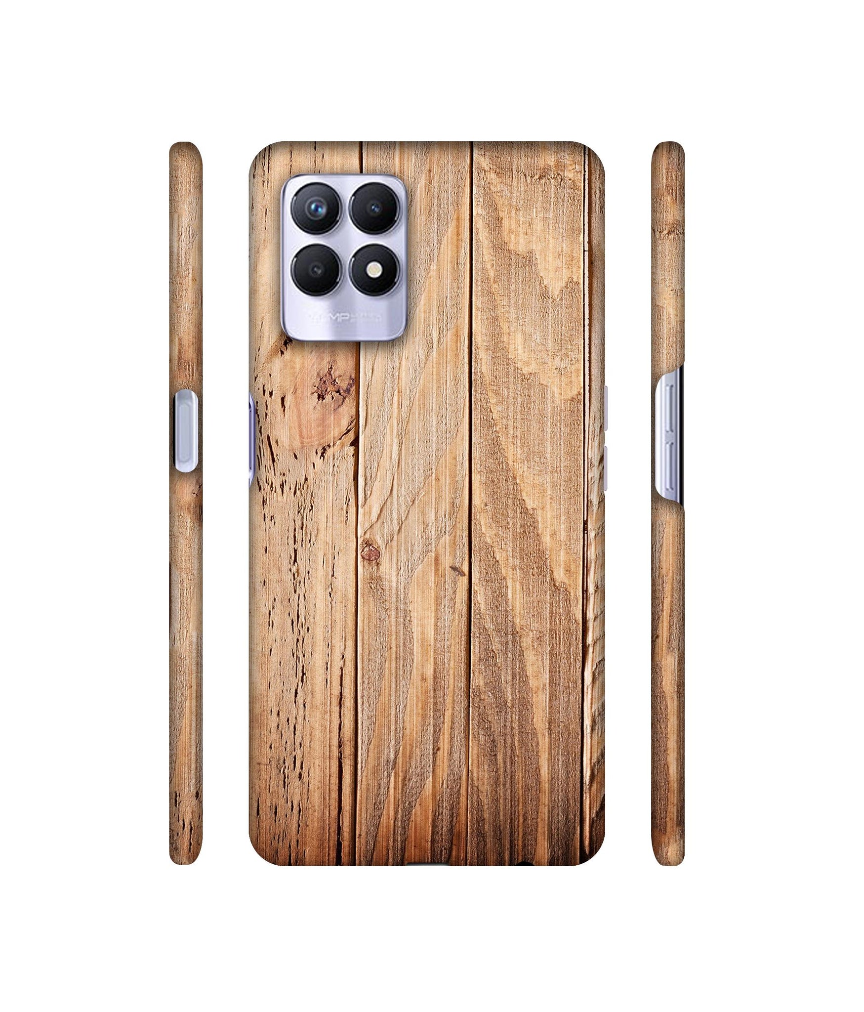 Wooden Texture Designer Hard Back Cover for Realme 8i