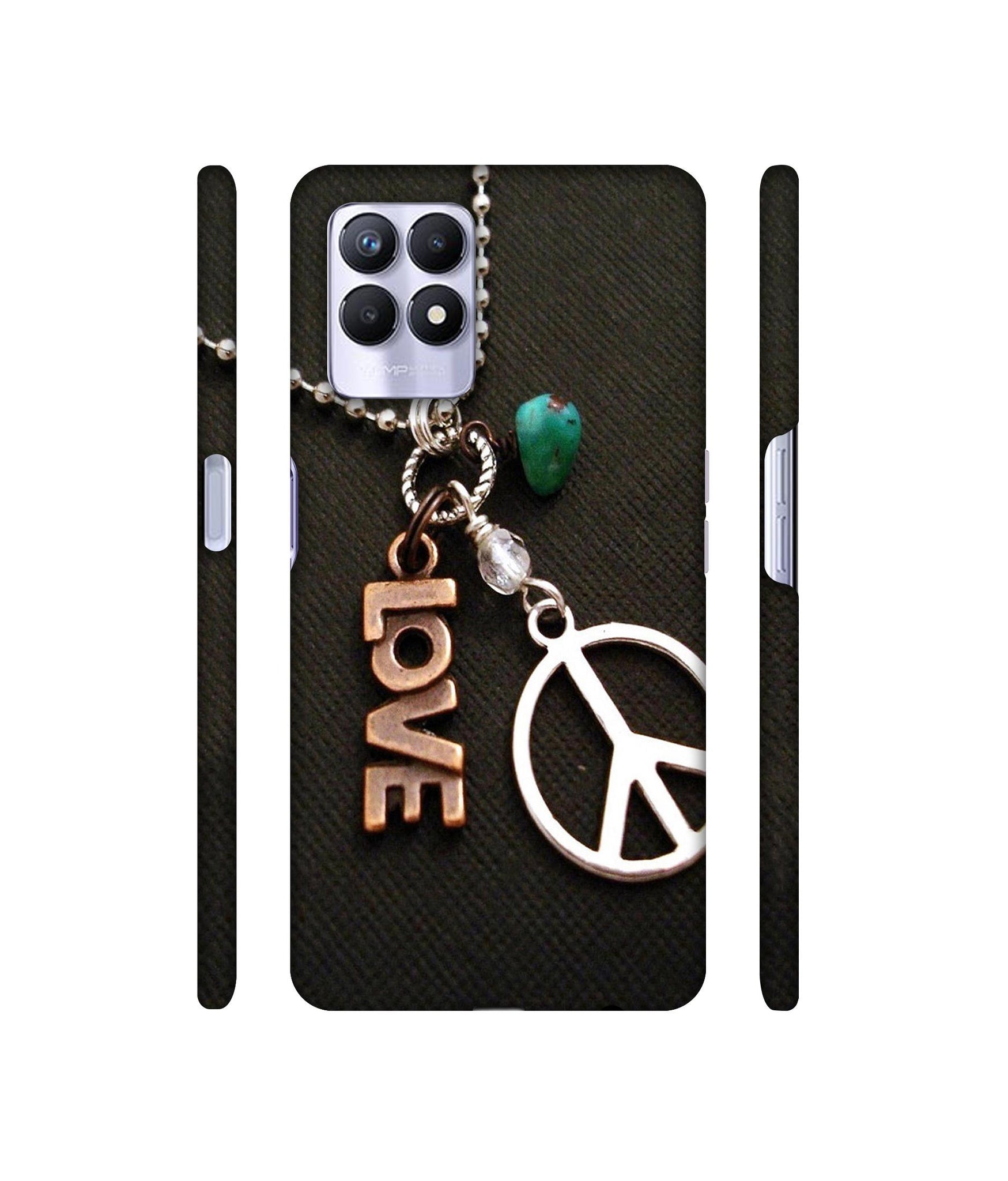 Love and Peace Designer Hard Back Cover for Realme 8i