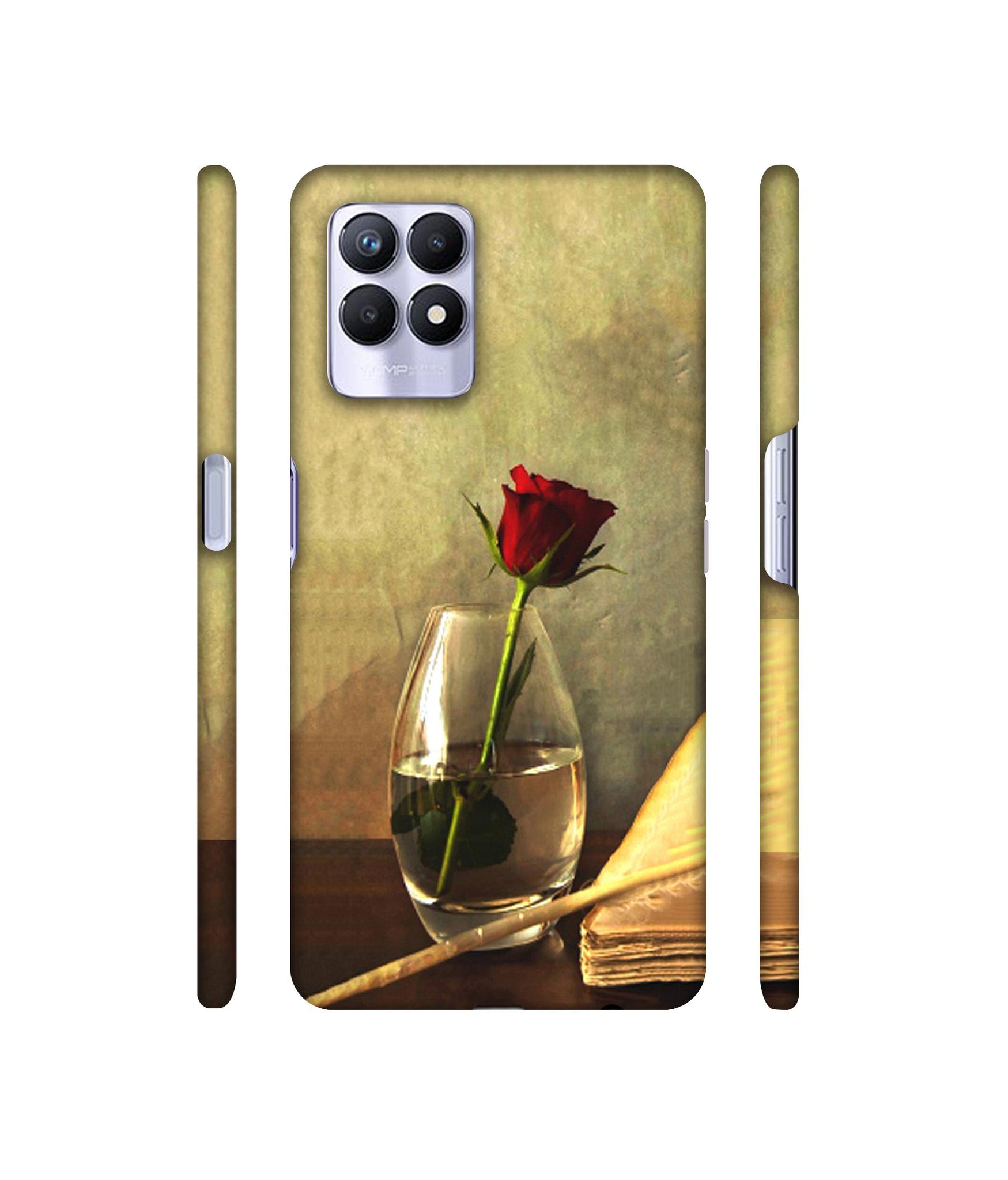 Red Rose in Glass Designer Hard Back Cover for Realme 8i