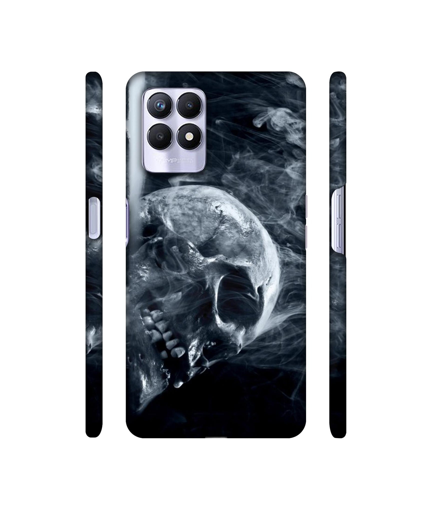 Skull Smoke Blue Scary Death Designer Hard Back Cover for Realme 8i