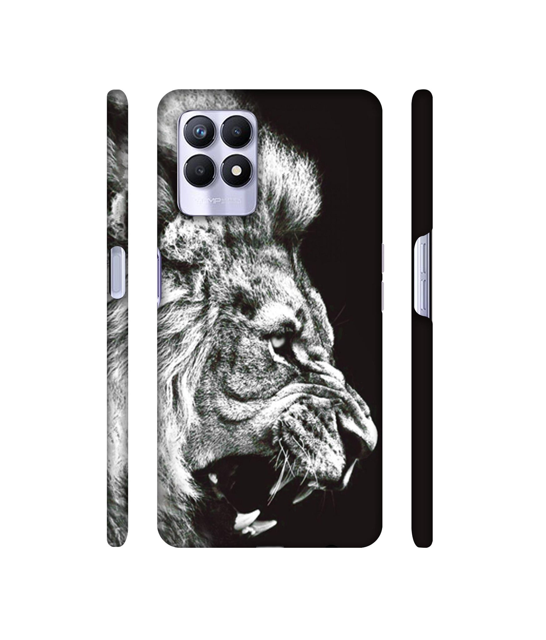 Angry Lion Designer Hard Back Cover for Realme 8i