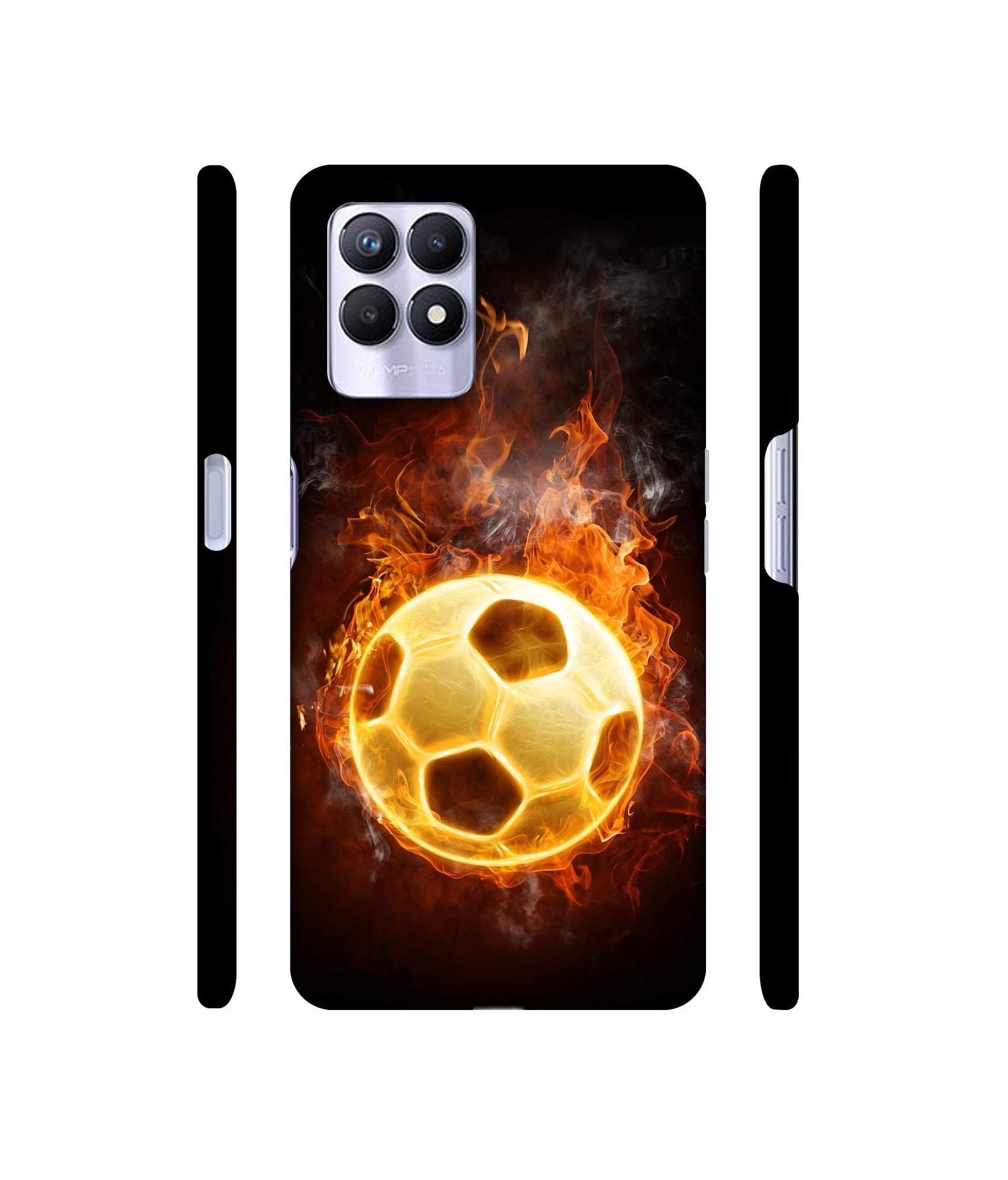 Football & Fire Designer Hard Back Cover for Realme 8i