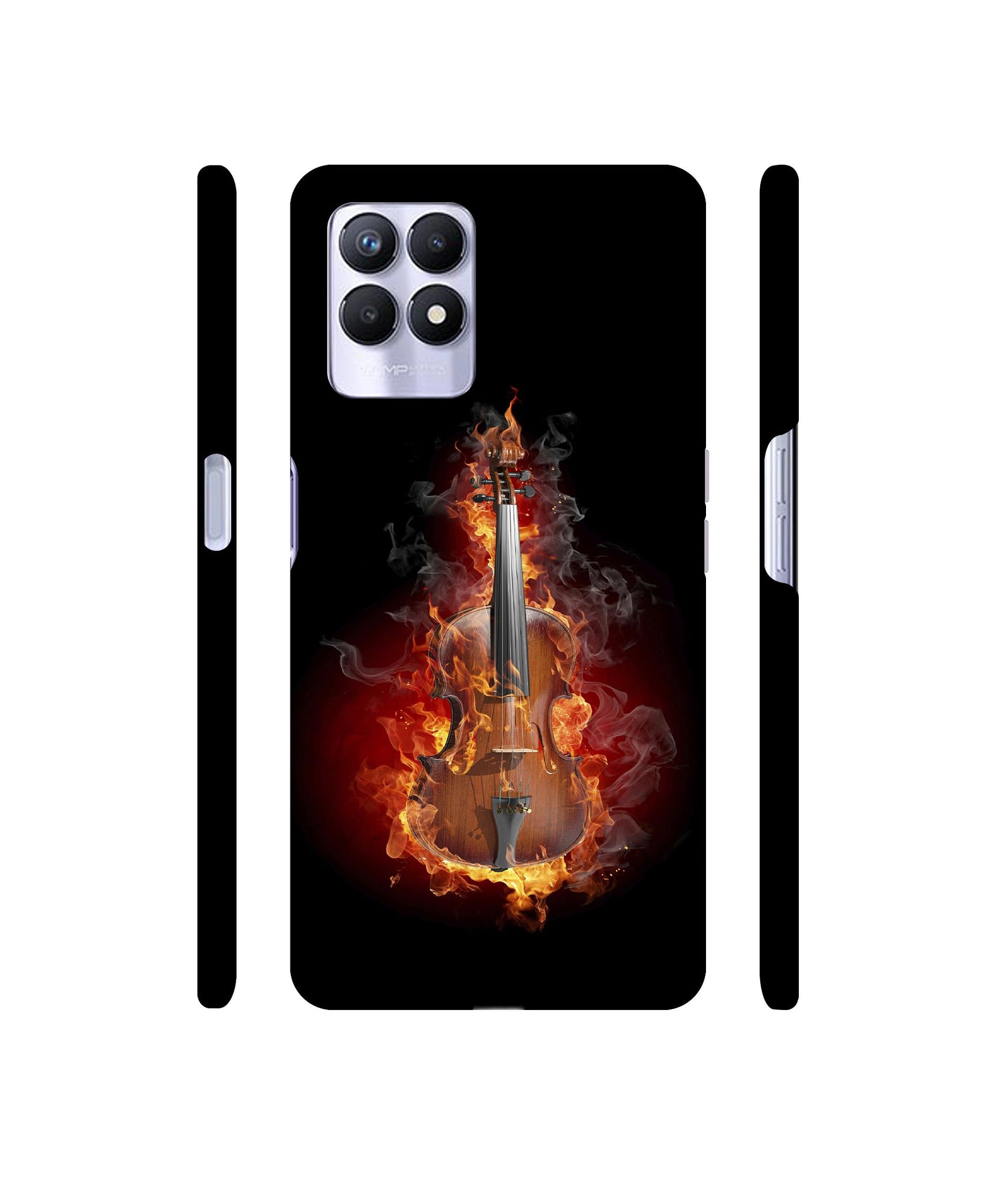 Burning Violin Designer Hard Back Cover for Realme 8i