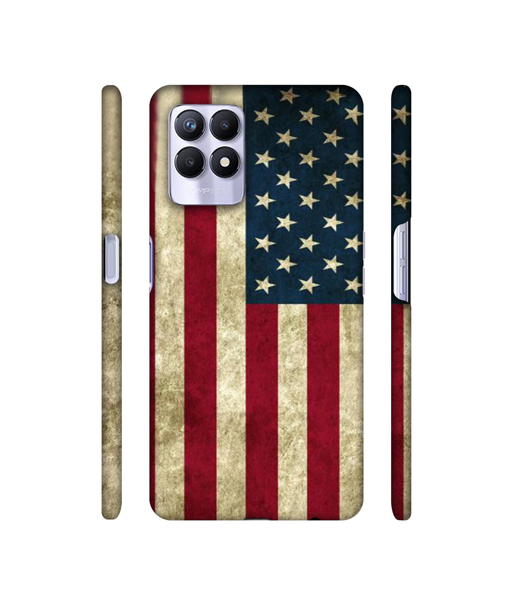 Vingate USA Flag Designer Hard Back Cover for Realme 8i