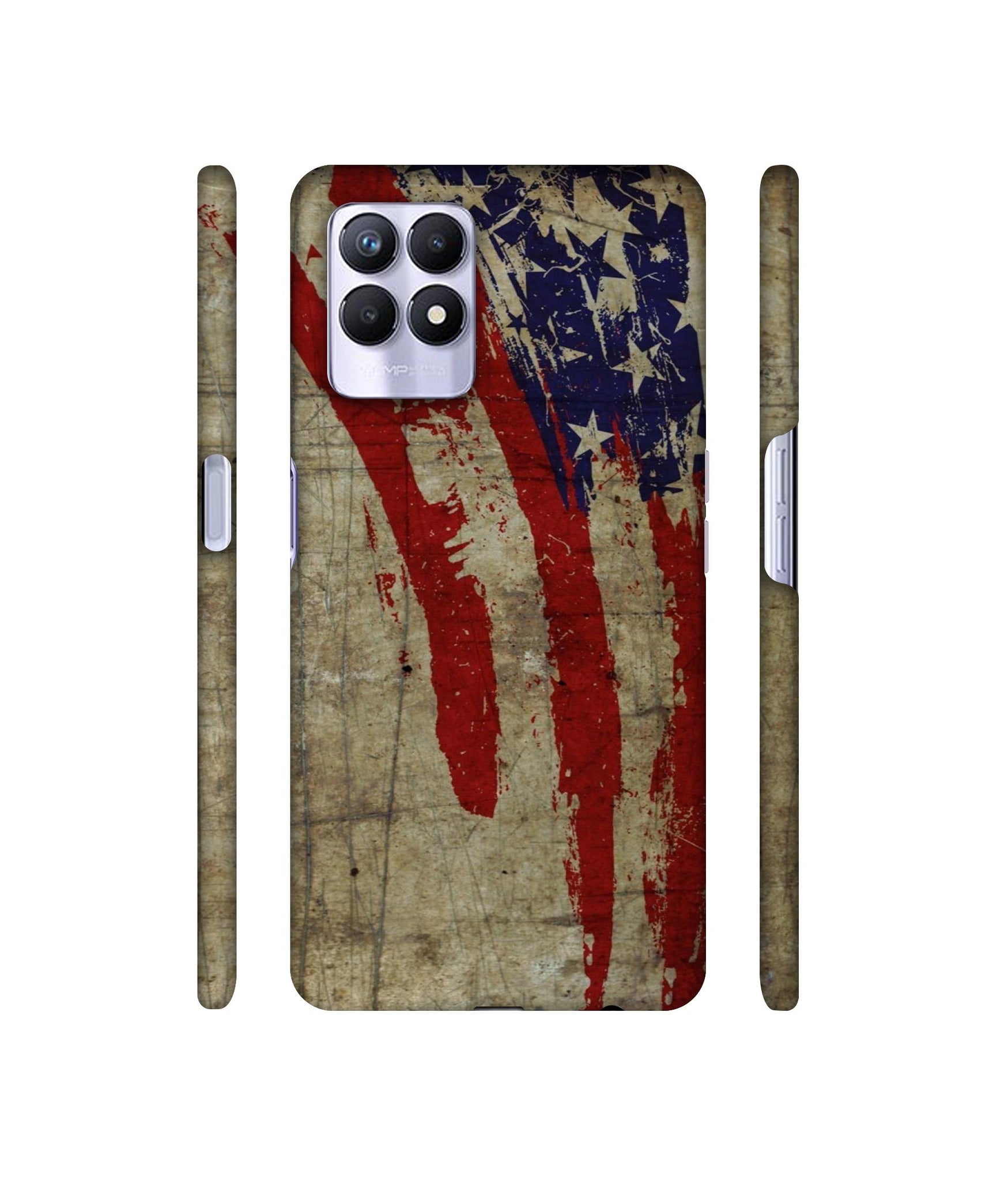 Vintage American Flag Designer Hard Back Cover for Realme 8i