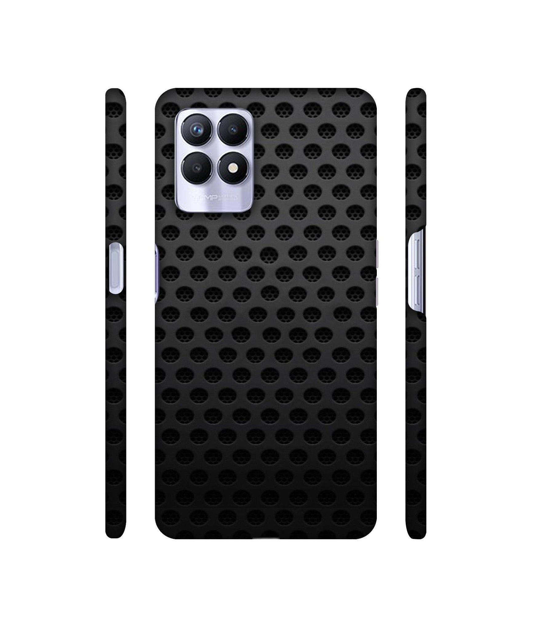 Black Circle Designer Hard Back Cover for Realme 8i