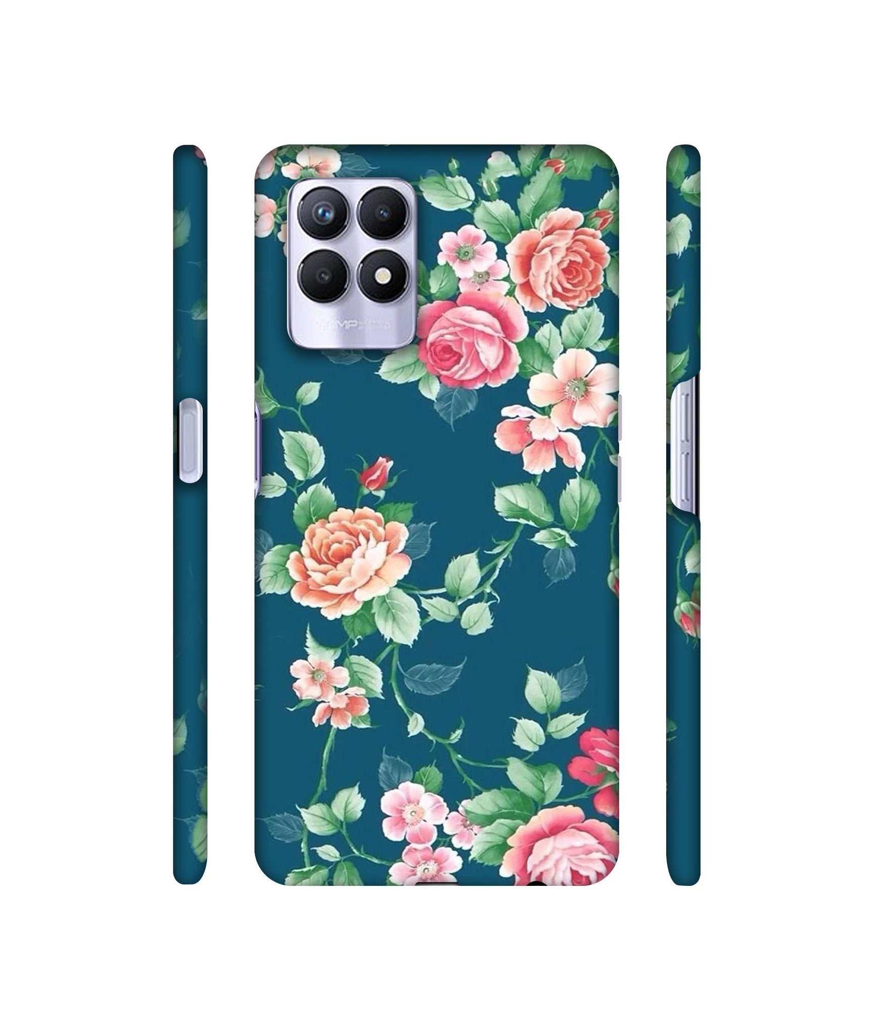 Vintage Floral Designer Hard Back Cover for Realme 8i