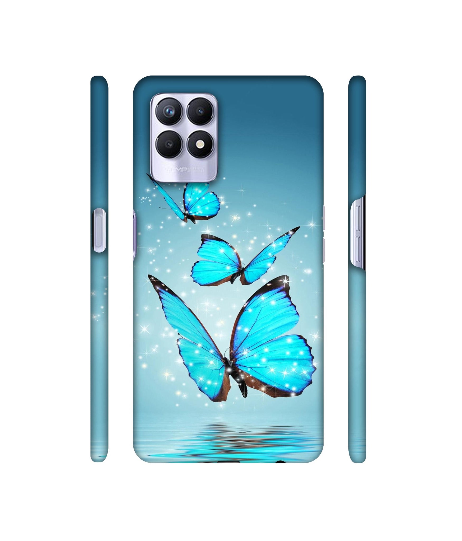 Flying Butterflies Designer Hard Back Cover for Realme 8i