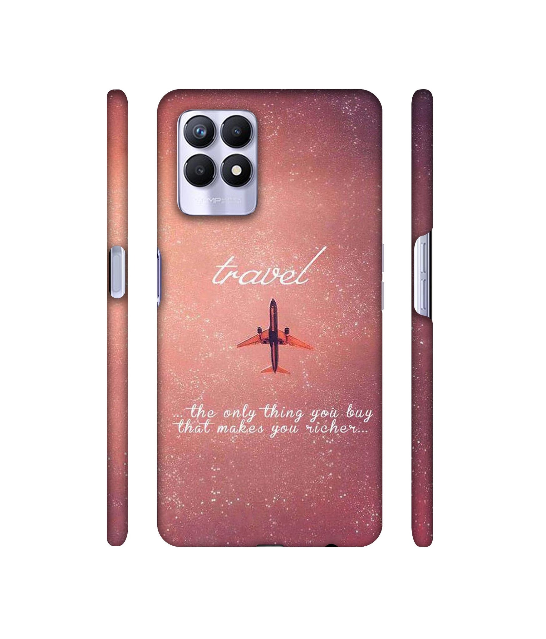 Travel with Plane Designer Hard Back Cover for Realme 8i