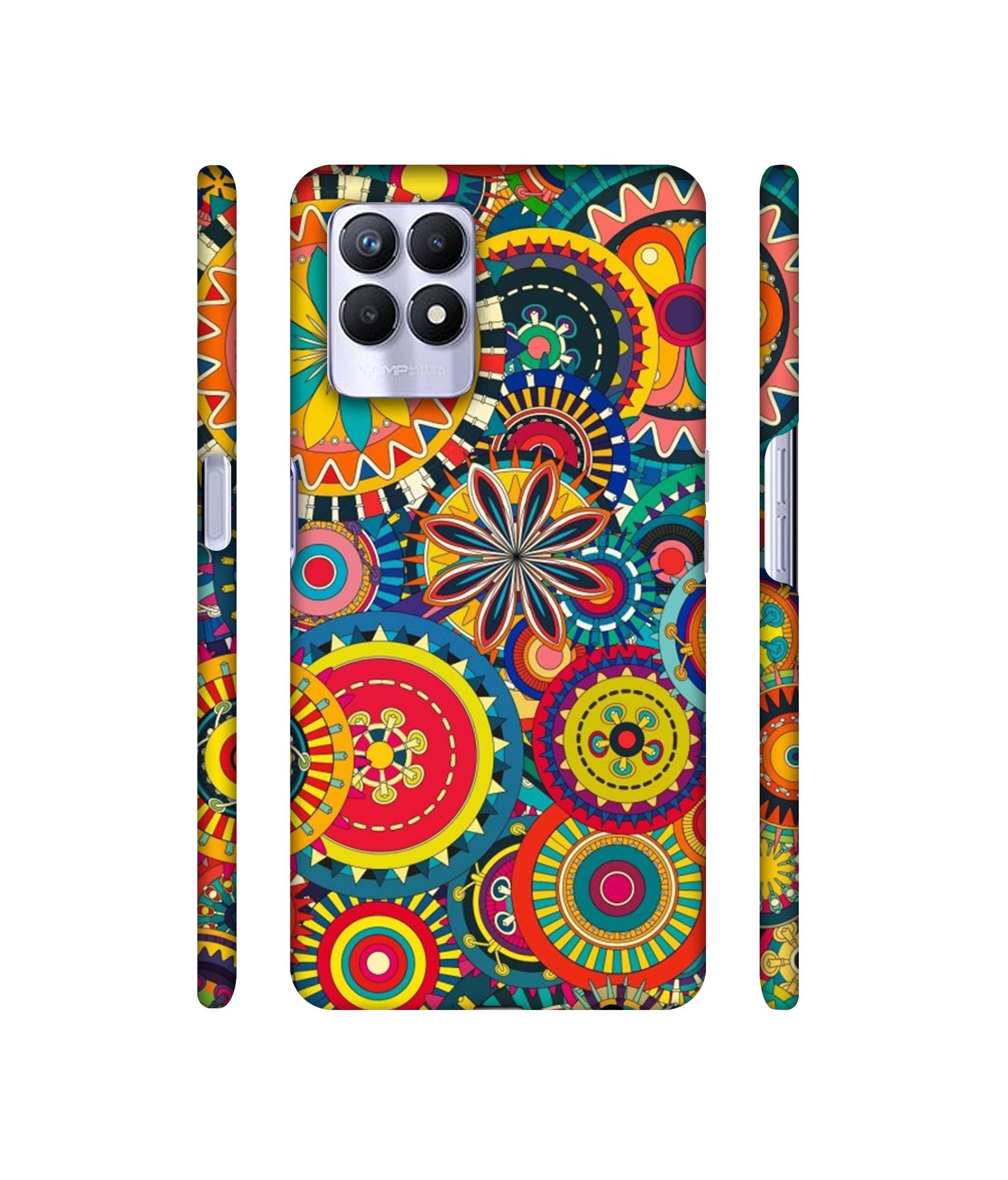 Ring Pattern Print Designer Hard Back Cover for Realme 8i