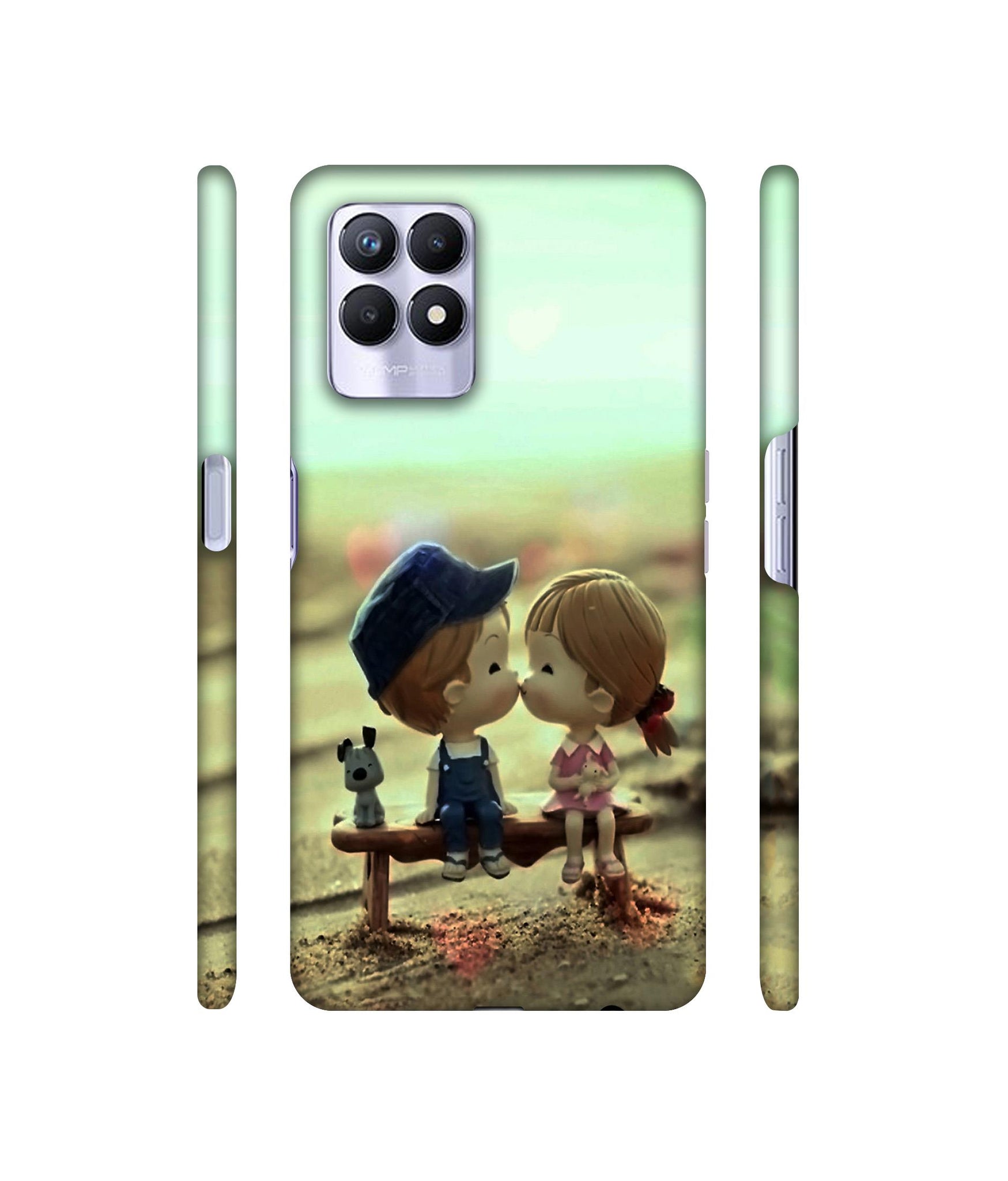 Love Couples Pattern Designer Hard Back Cover for Realme 8i