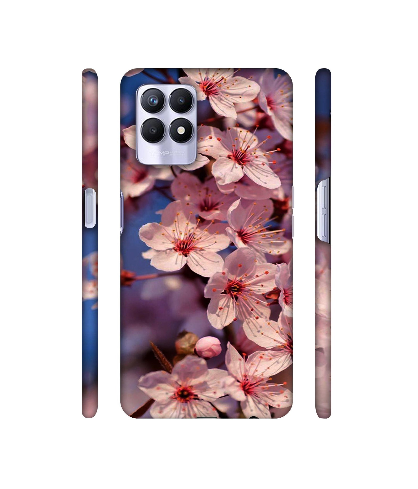 Pink Flowers Pattern Designer Hard Back Cover for Realme 8i