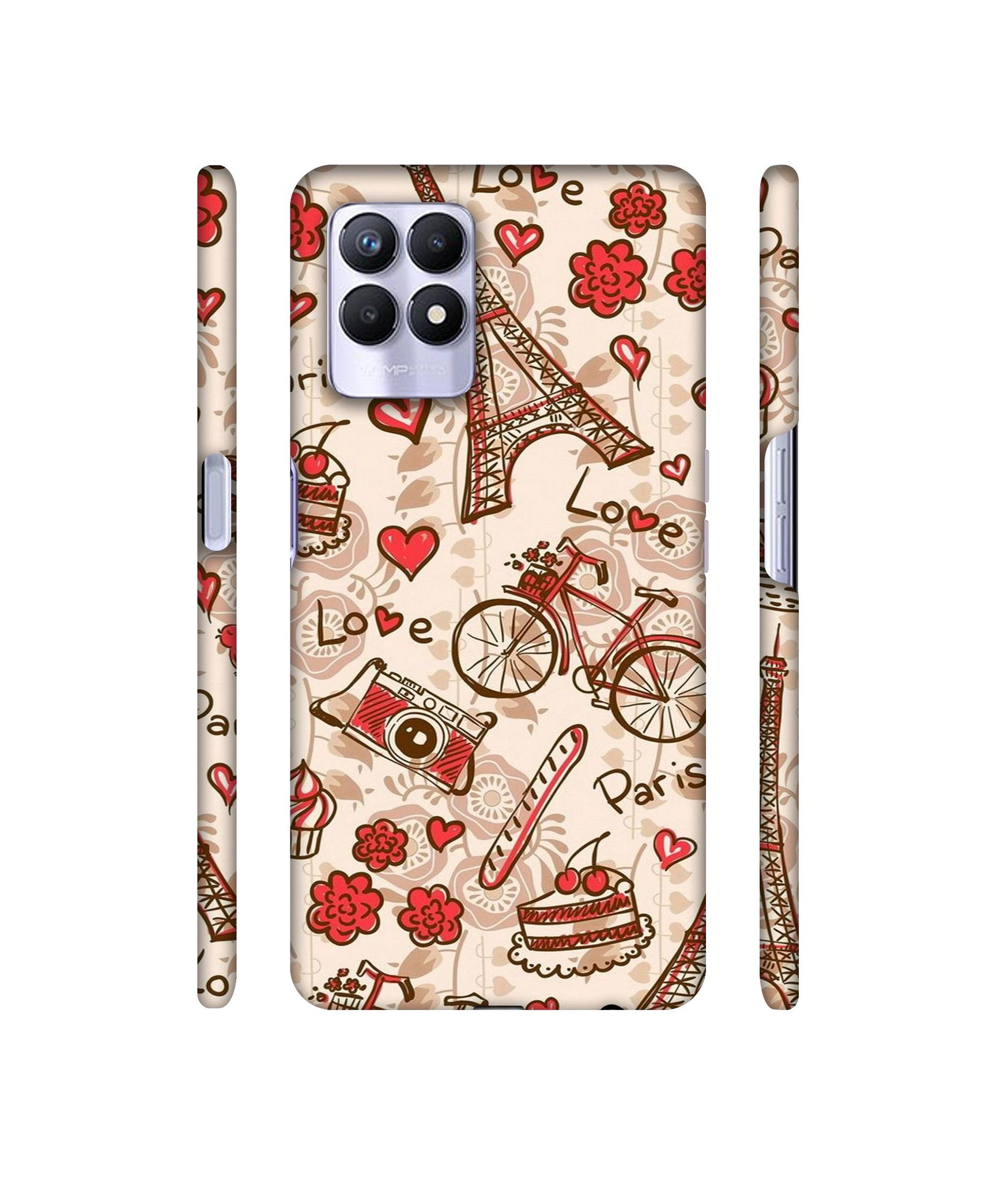 Vintage Paris Designer Hard Back Cover for Realme 8i