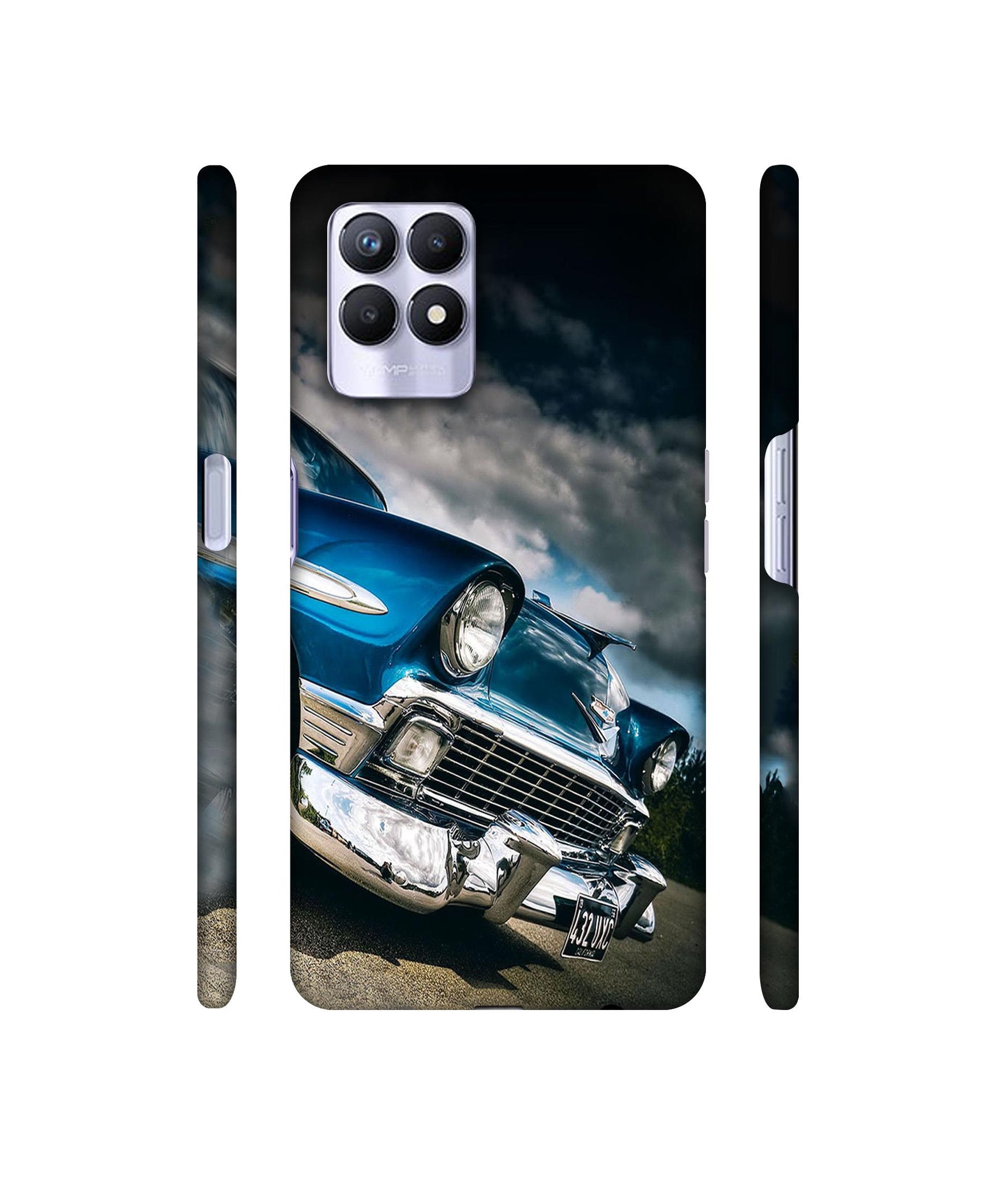 Vintage Car Pattern Designer Hard Back Cover for Realme 8i