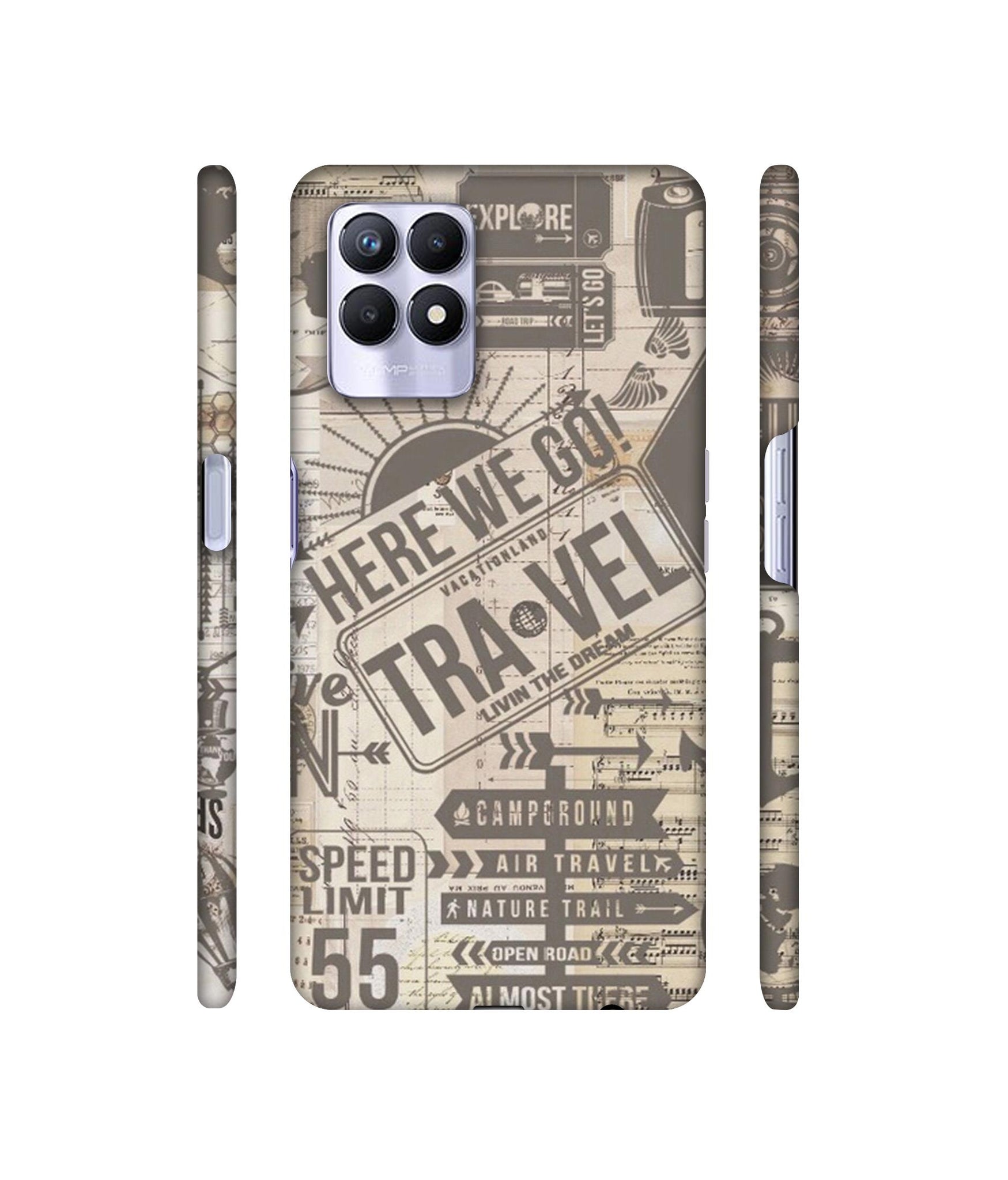 Travel Designer Hard Back Cover for Realme 8i