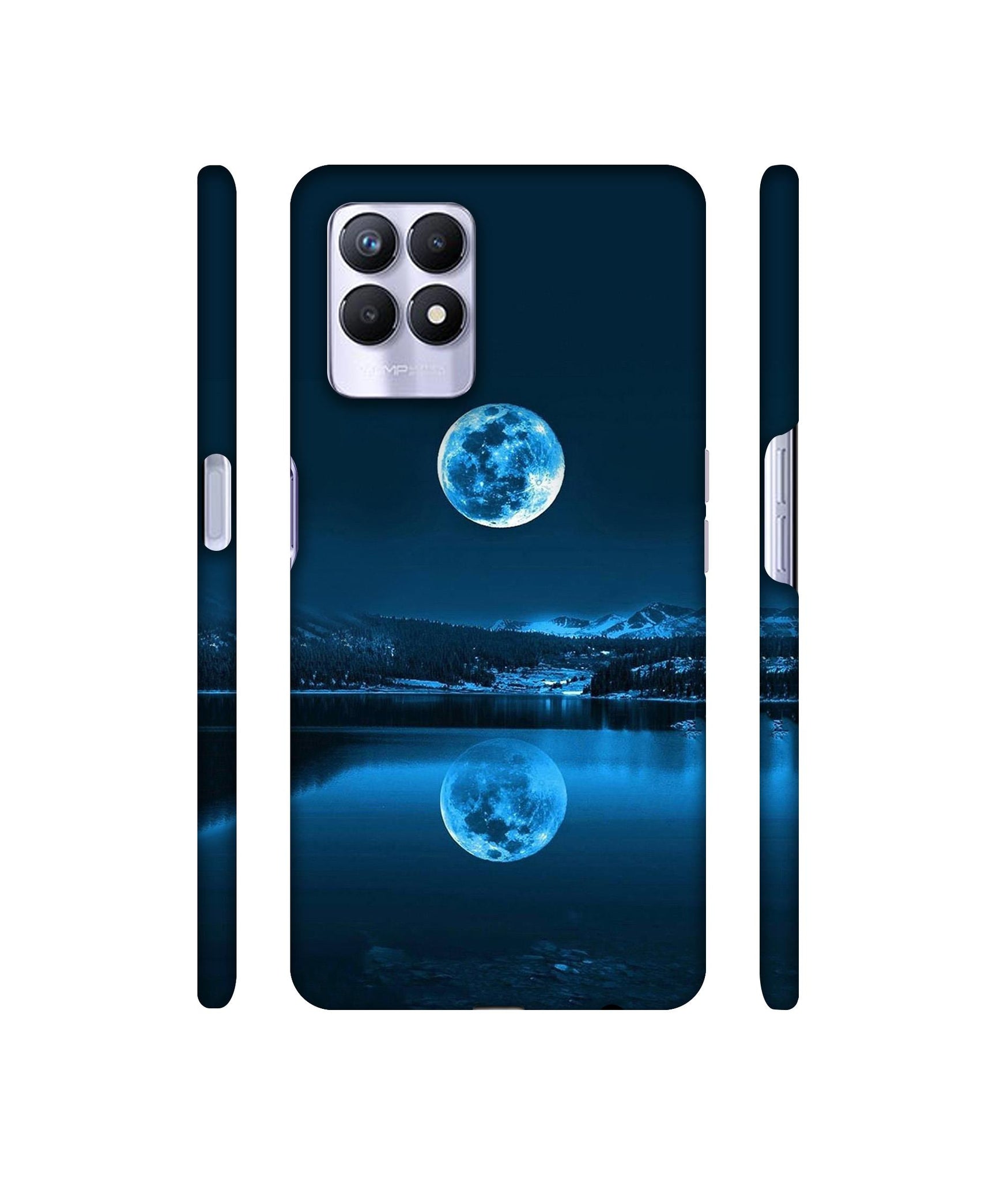 Moon Pattern Print Designer Hard Back Cover for Realme 8i