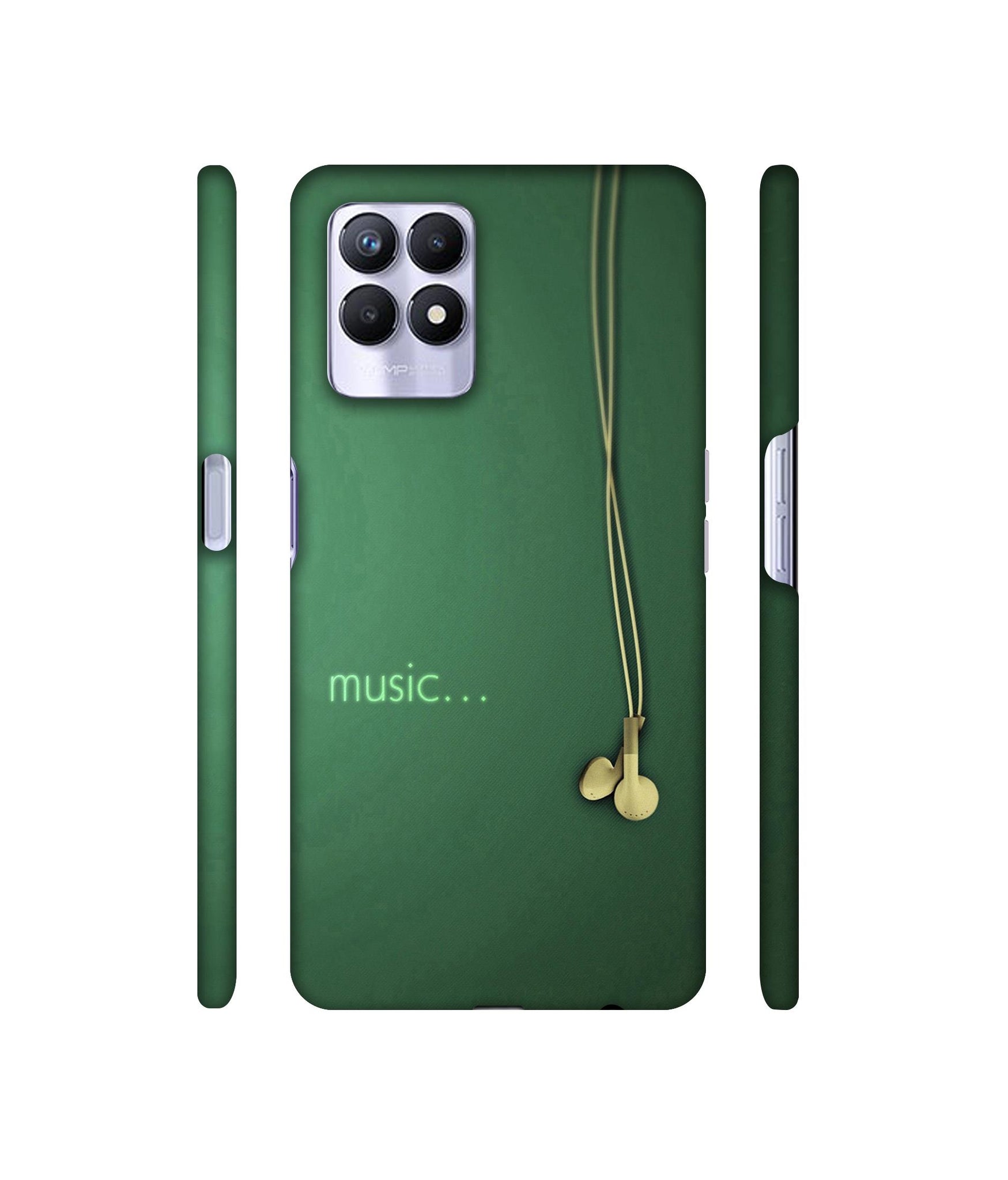 Headphone Music Designer Hard Back Cover for Realme 8i