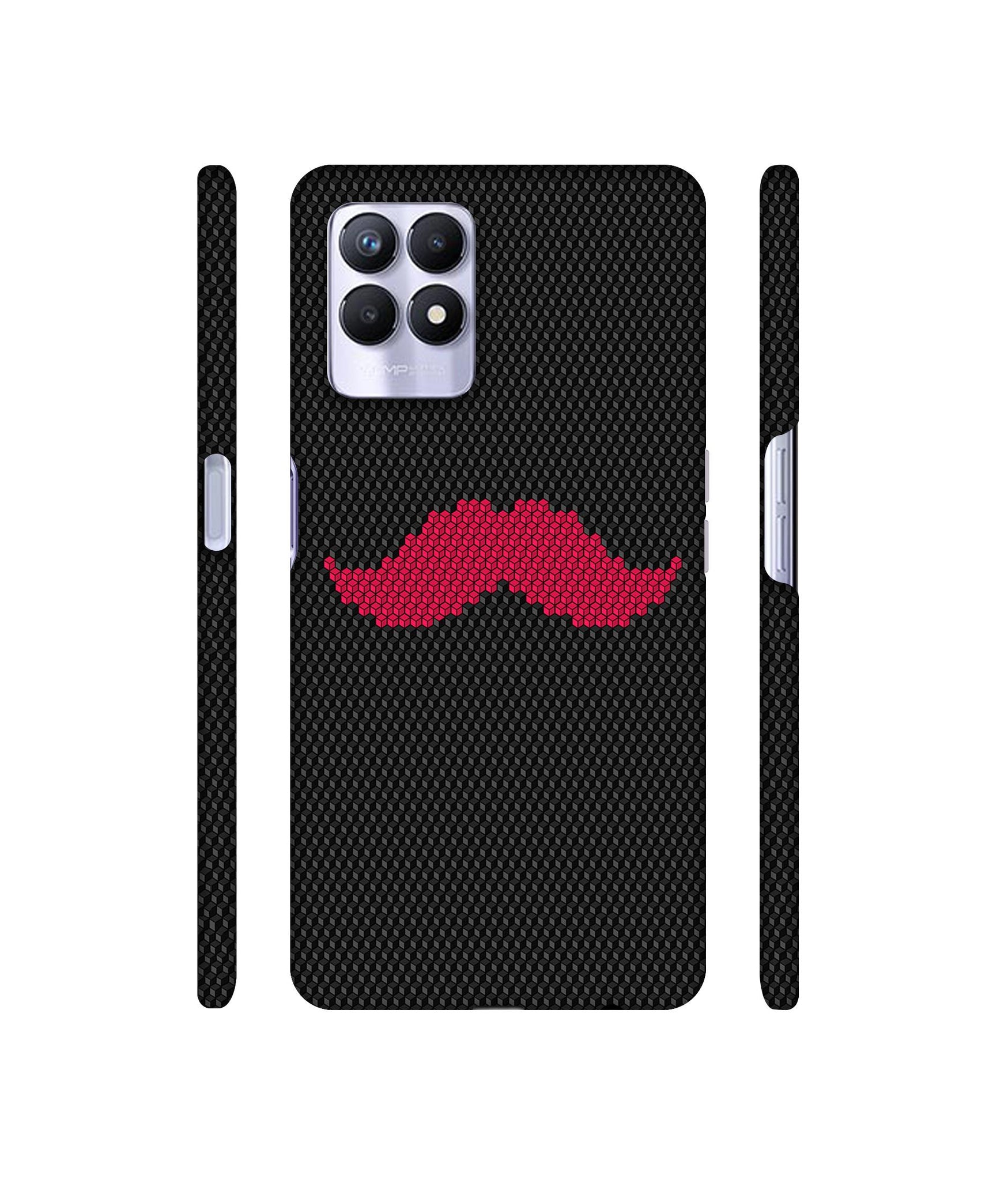 Pink Mustache Pattern Designer Hard Back Cover for Realme 8i