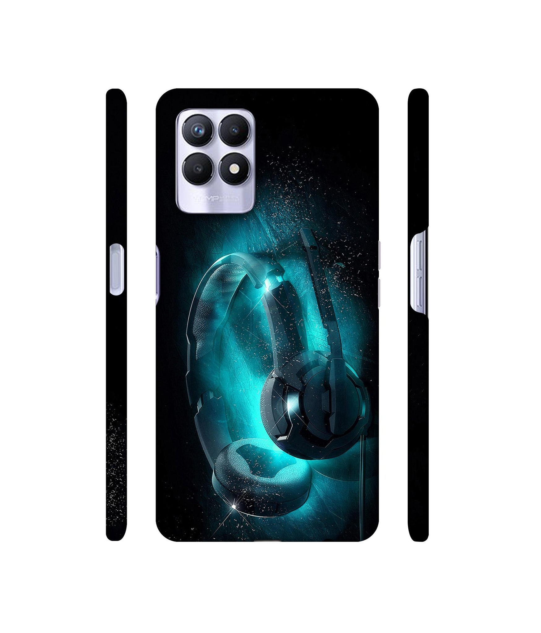 Cool Headphone Designer Hard Back Cover for Realme 8i