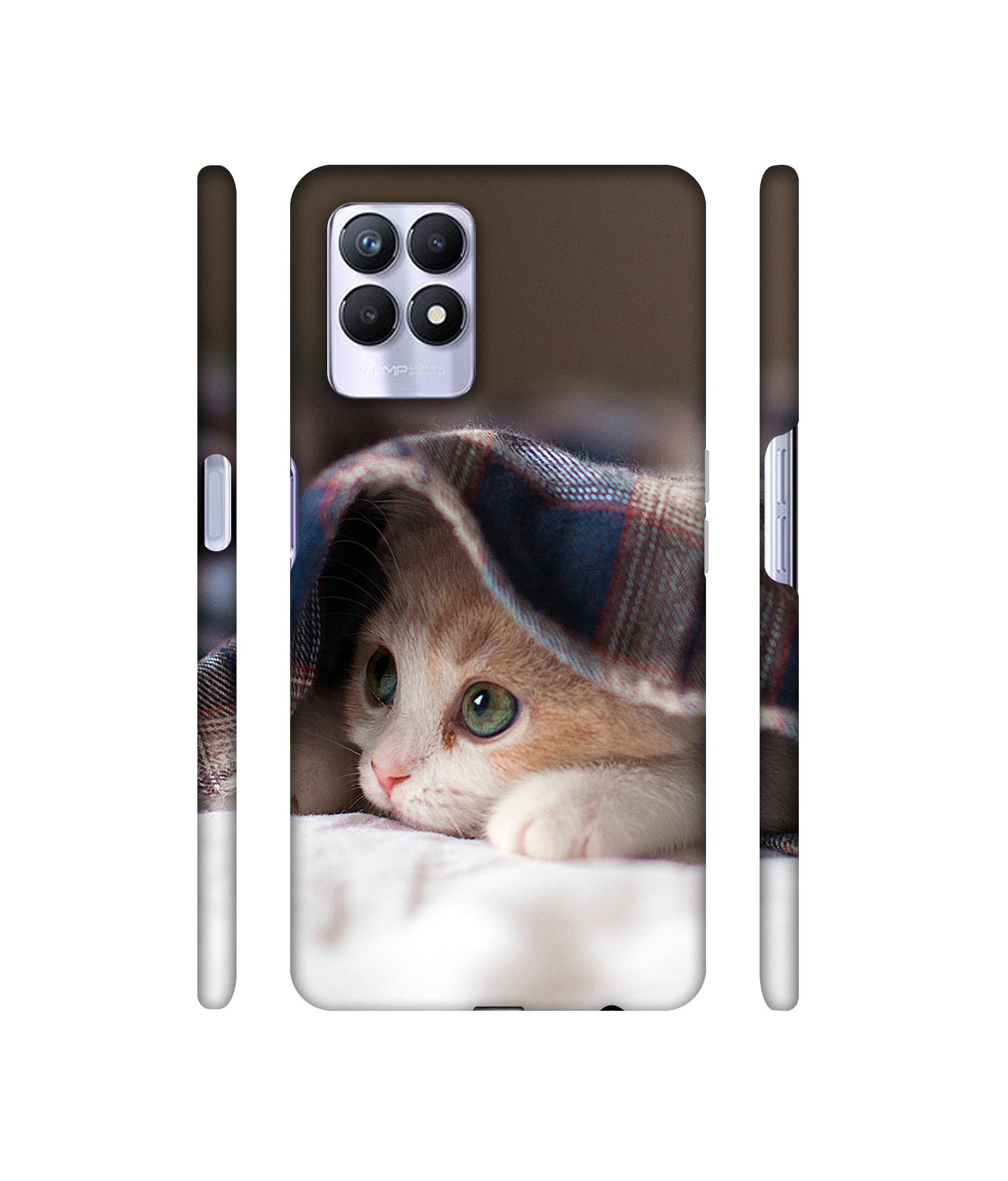 Sleepy Kitten Designer Hard Back Cover for Realme 8i