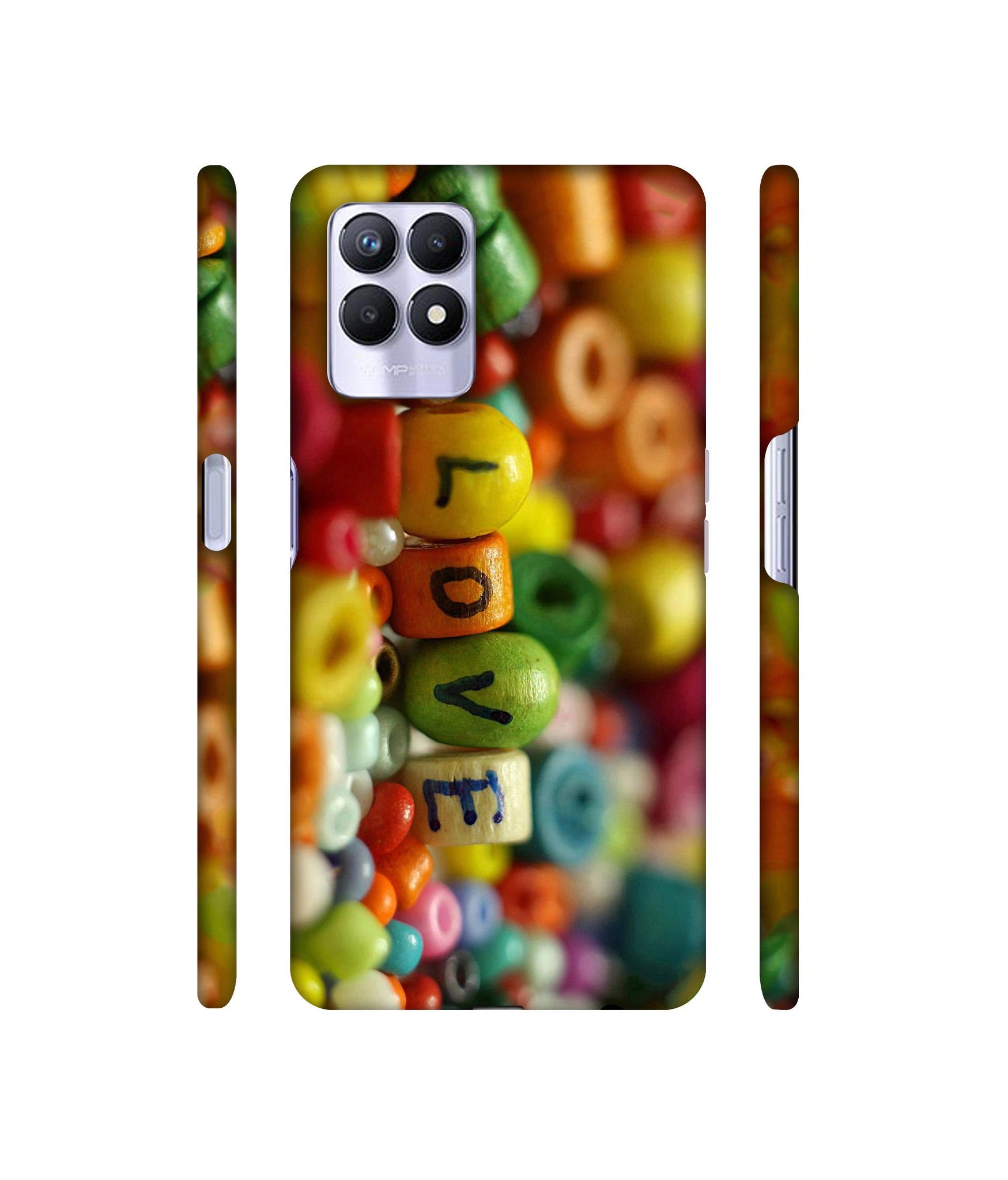 Colorful Love Designer Hard Back Cover for Realme 8i