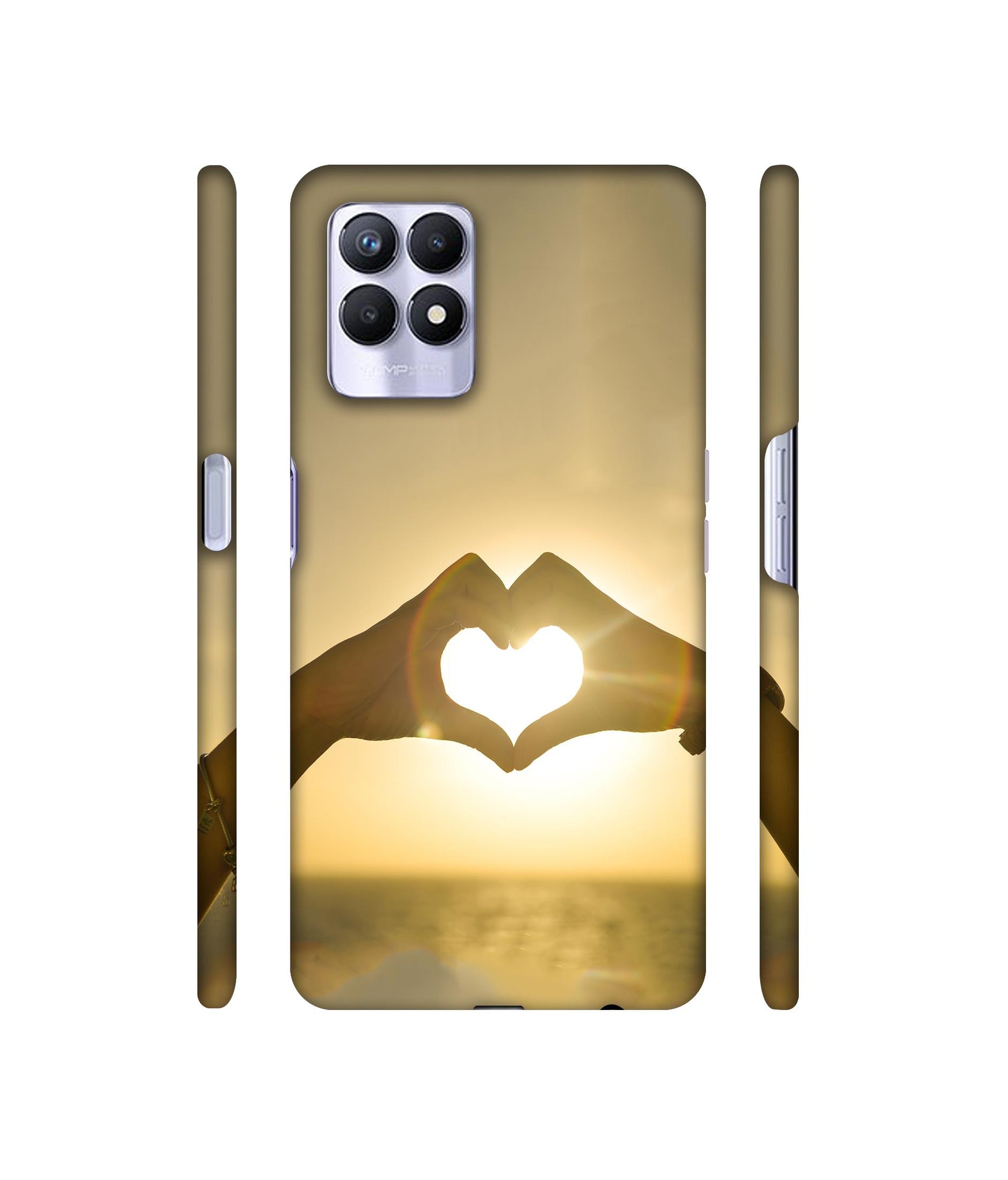 Heart in Hand Shape Designer Hard Back Cover for Realme 8i