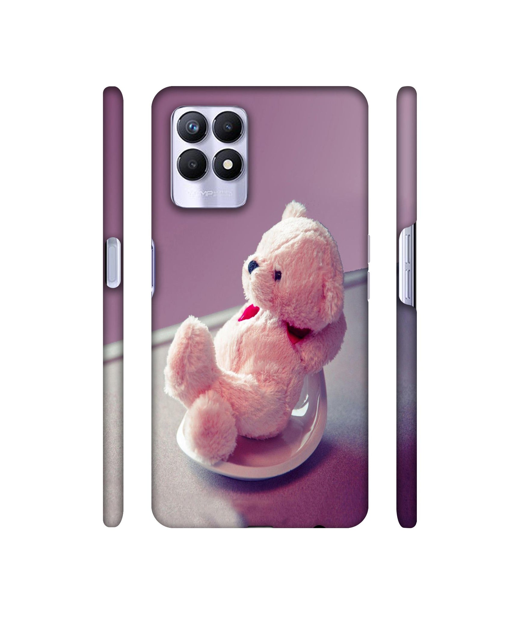 Cute Teddy Bear Designer Hard Back Cover for Realme 8i