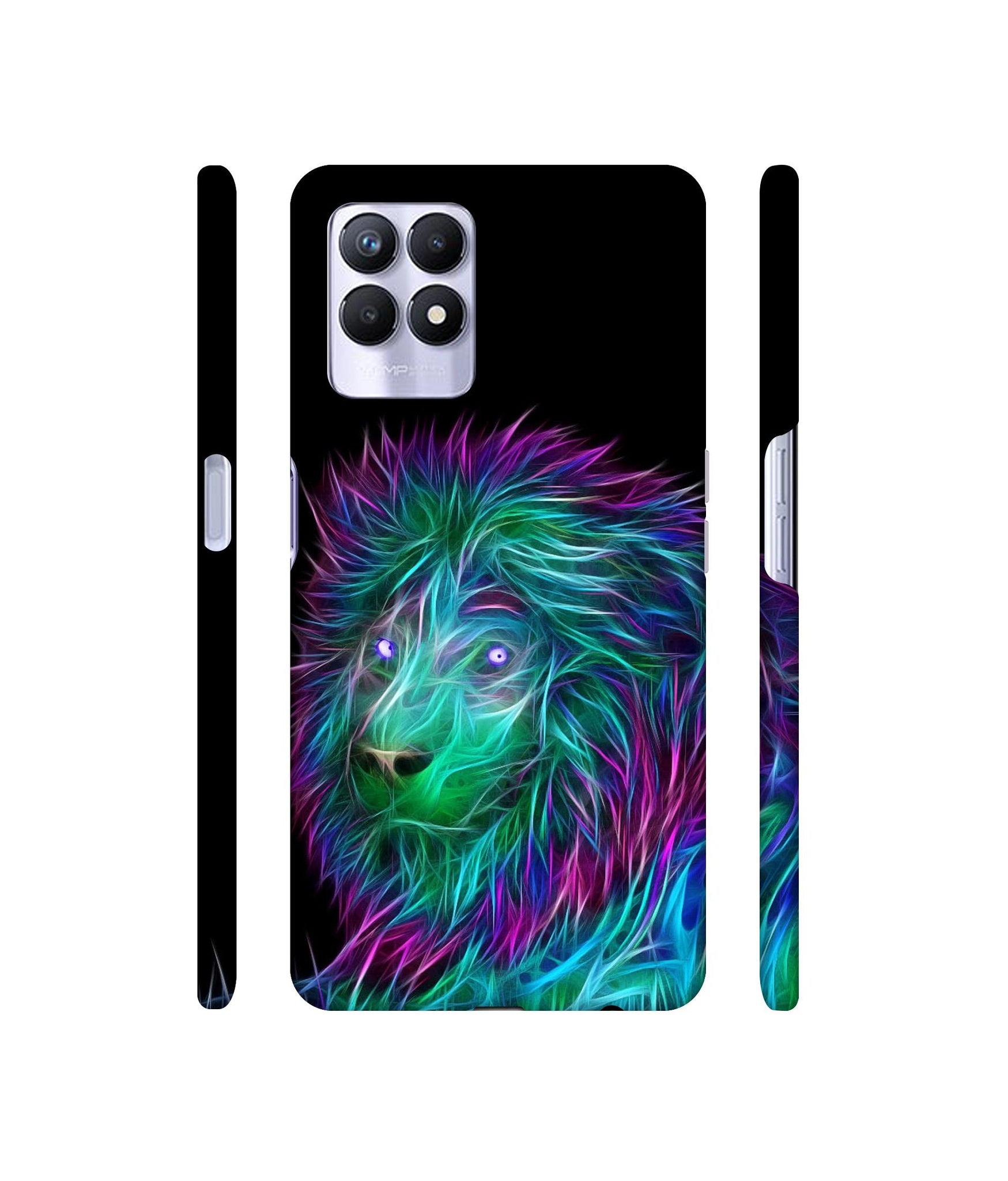 3D Lion Designer Hard Back Cover for Realme 8i