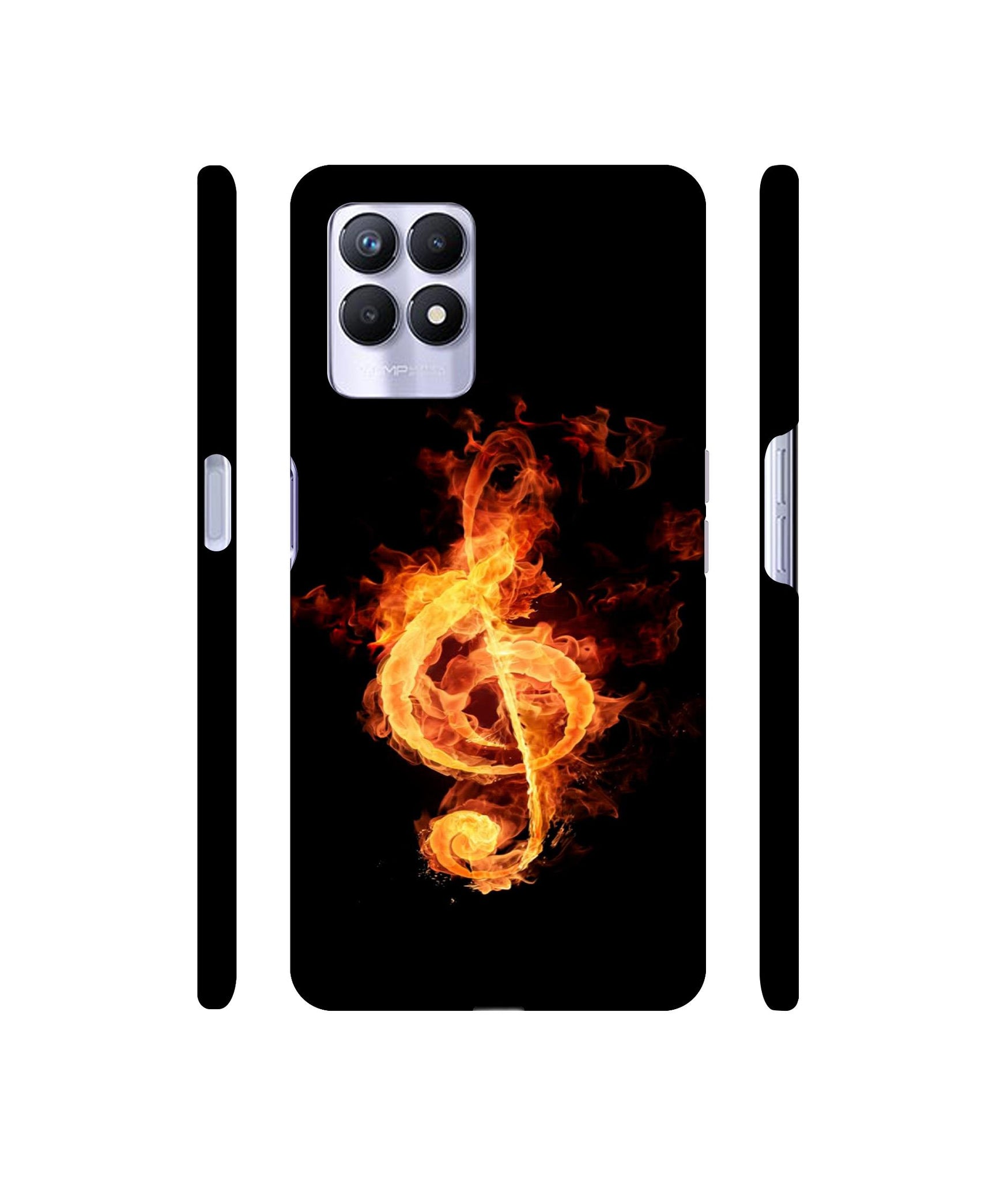 Fire Note Designer Hard Back Cover for Realme 8i