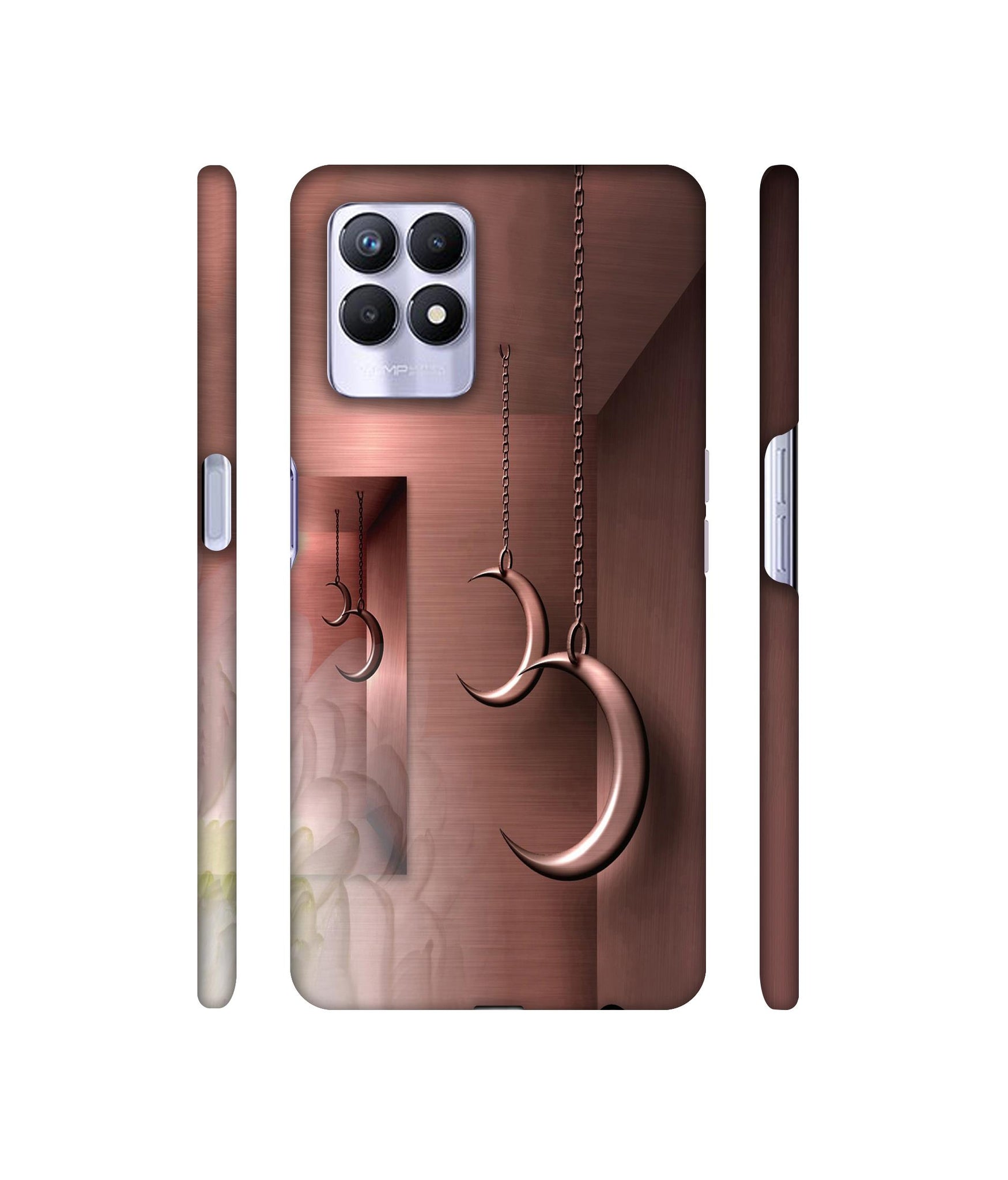 Flower Metal Designer Hard Back Cover for Realme 8i