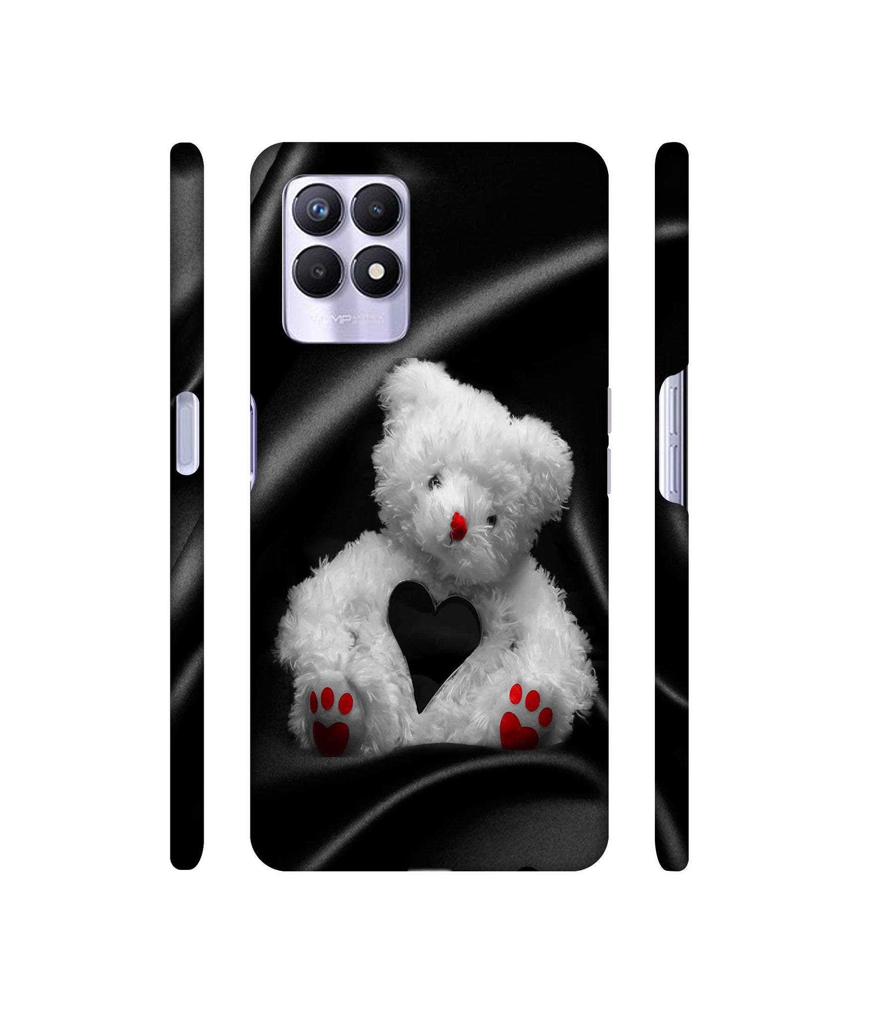 White Teddy Bear Designer Hard Back Cover for Realme 8i