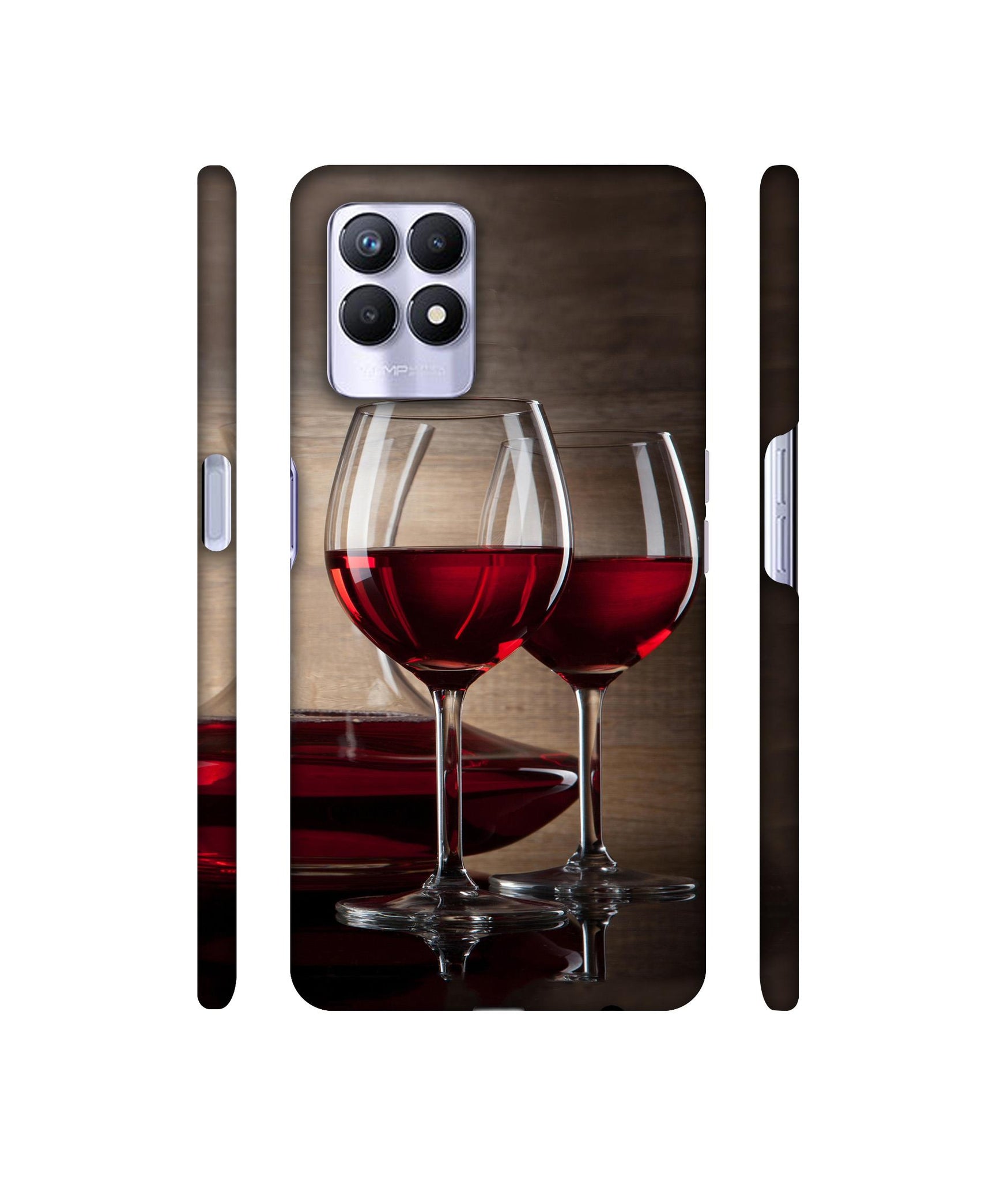 Wine Glass Designer Hard Back Cover for Realme 8i