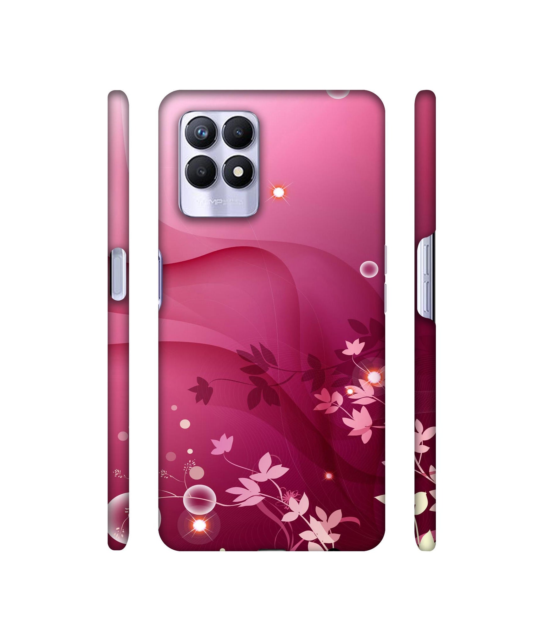 Pink Abstract Designer Hard Back Cover for Realme 8i