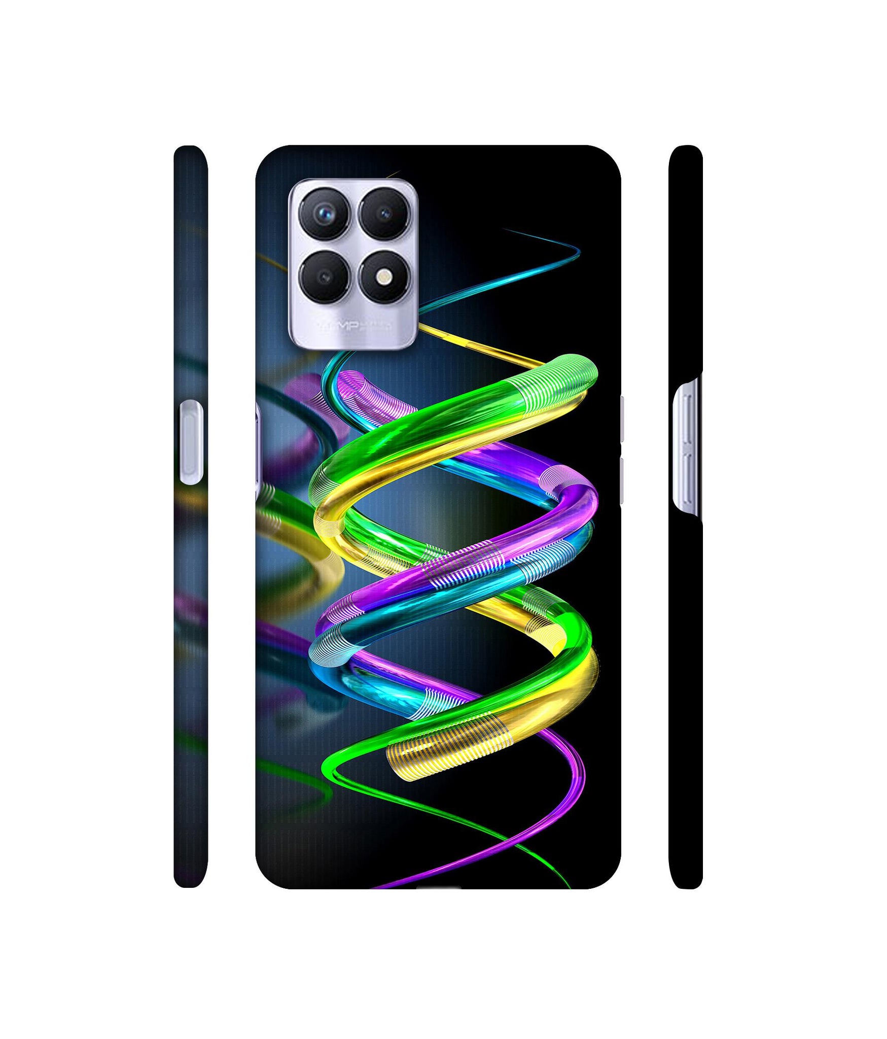 3D Spiral Designer Hard Back Cover for Realme 8i