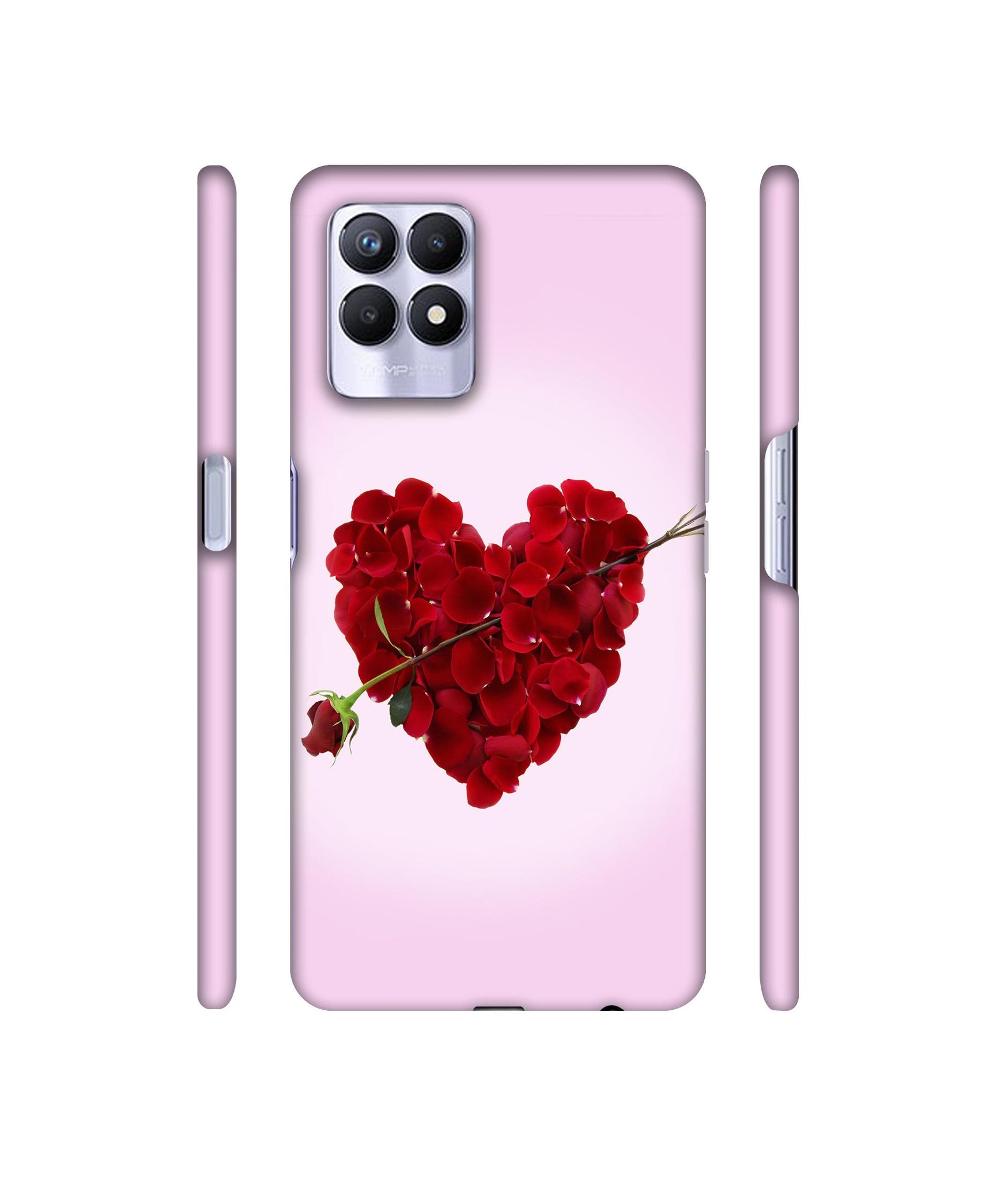 Heart Flower Designer Hard Back Cover for Realme 8i