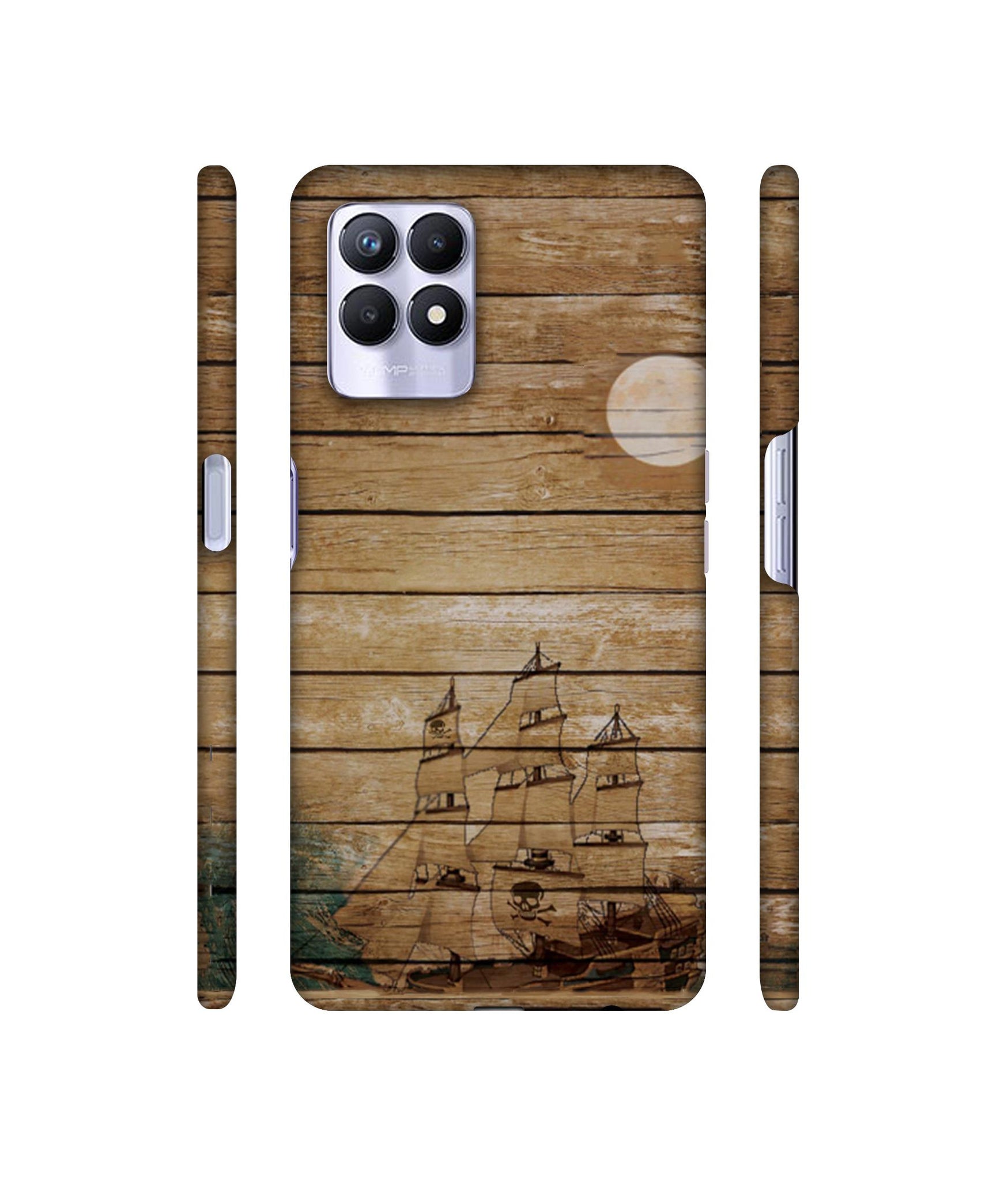 Wooden Pattern Designer Hard Back Cover for Realme 8i